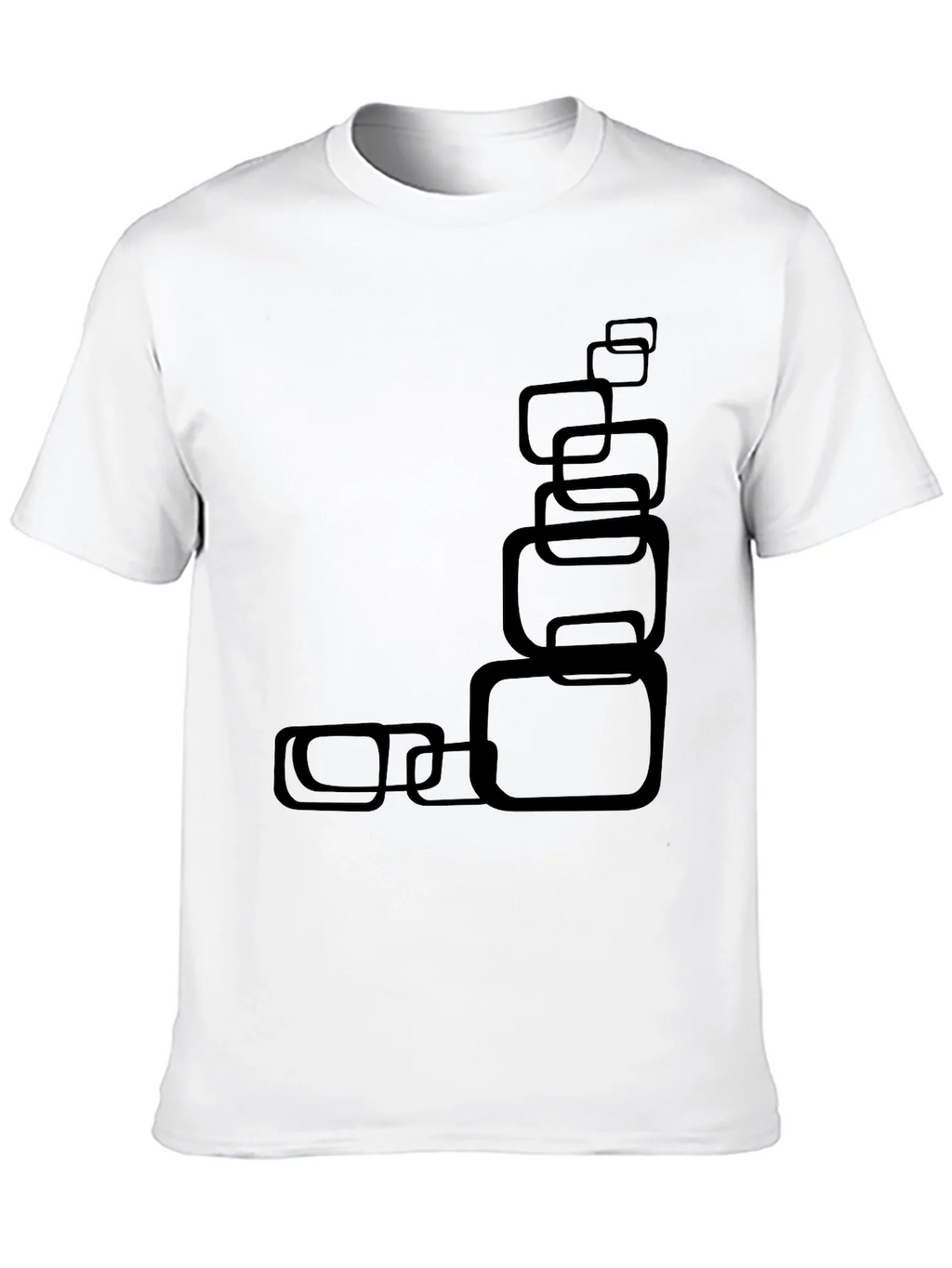 Modern Black T-Shirt with Abstract Square Design product image 12