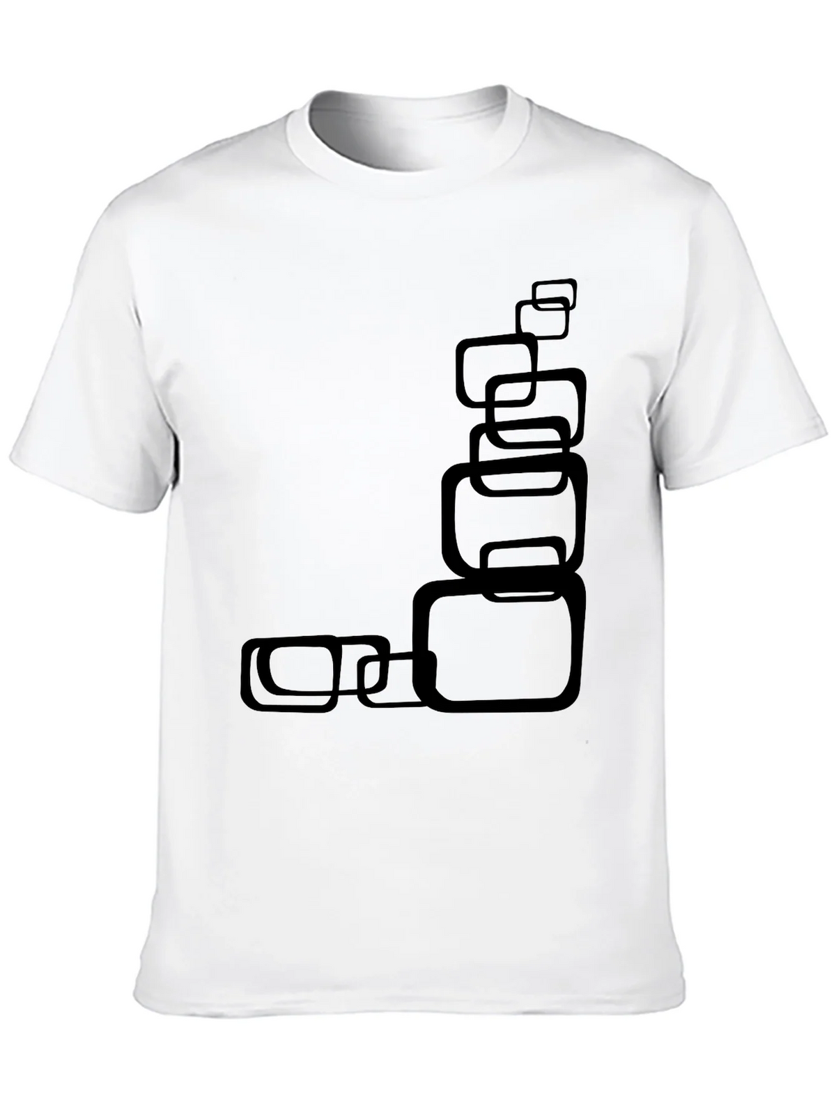 Modern Black T-Shirt with Abstract Square Design product image 12