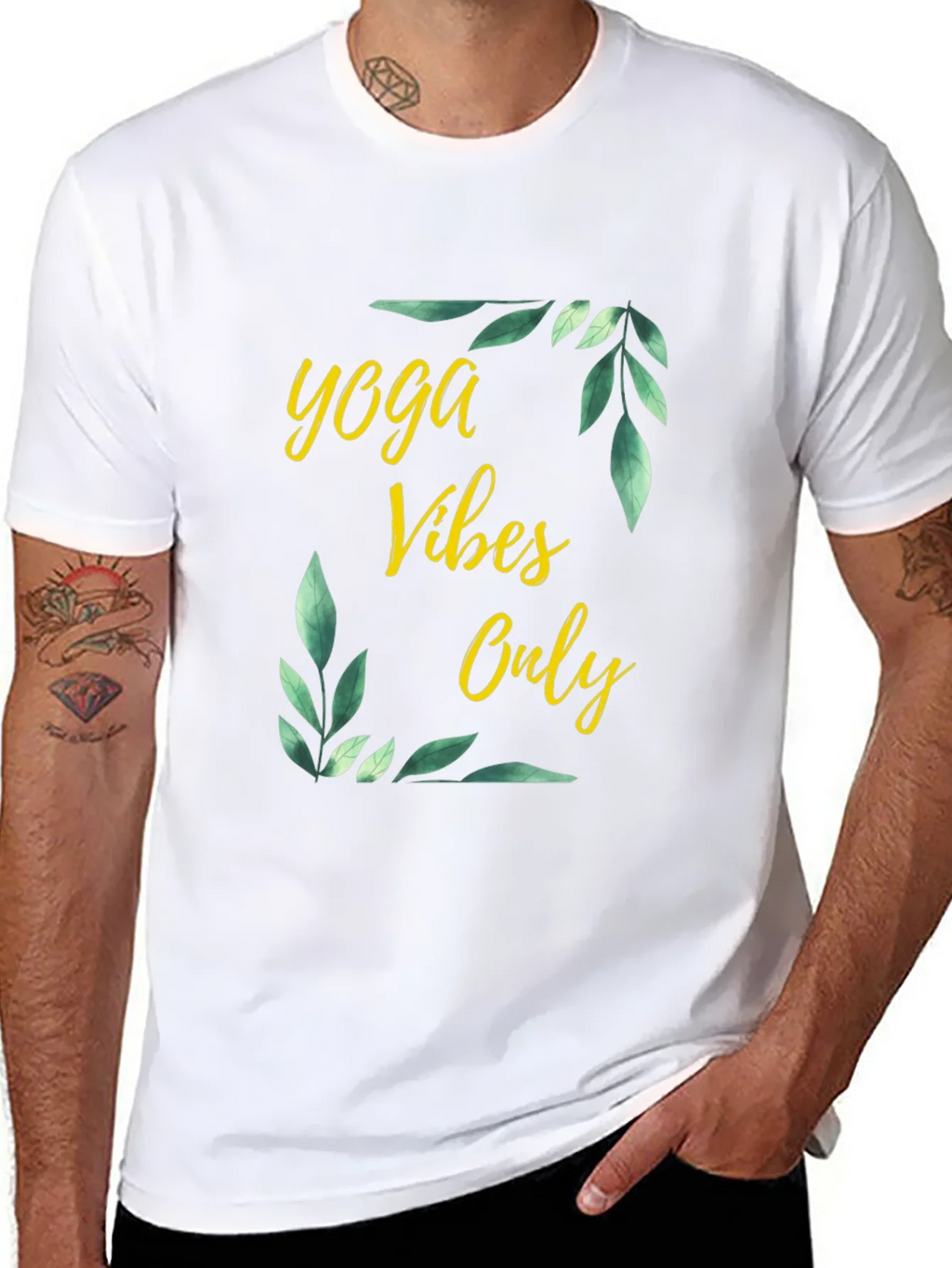 Yoga Vibes Only Graphic Tee - Black Cotton T-Shirt product image 10