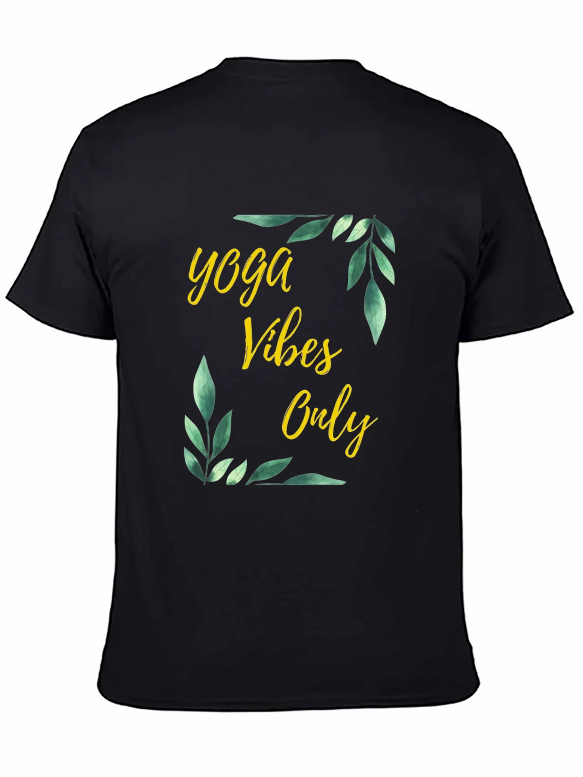 Yoga Vibes Only Graphic Tee - Black Cotton T-Shirt product image 7