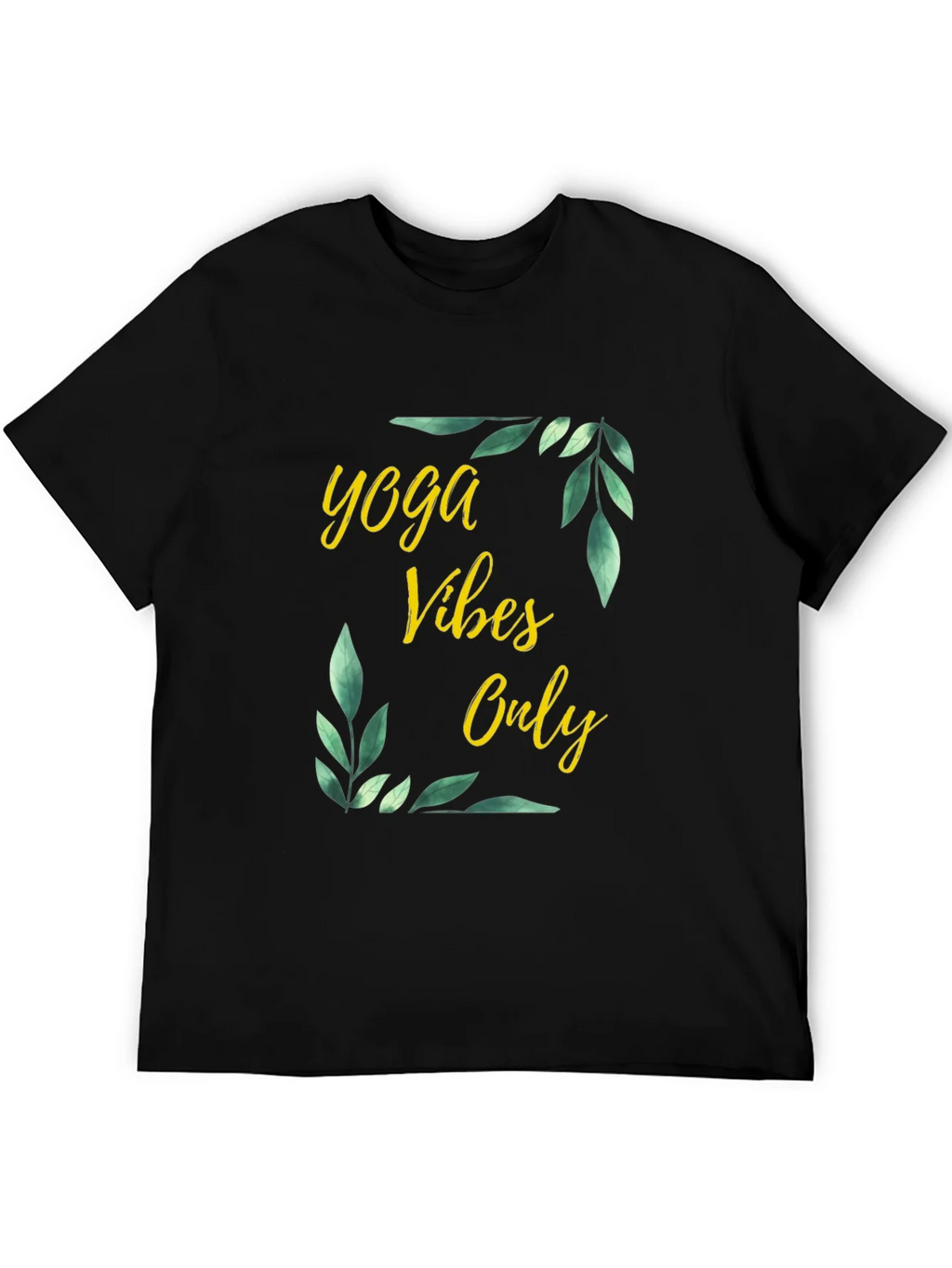 Yoga Vibes Only Graphic Tee - Black Cotton T-Shirt product image 8