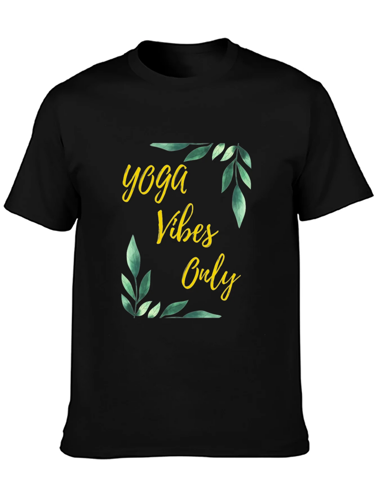 Yoga Vibes Only Graphic Tee - Black Cotton T-Shirt product image 6