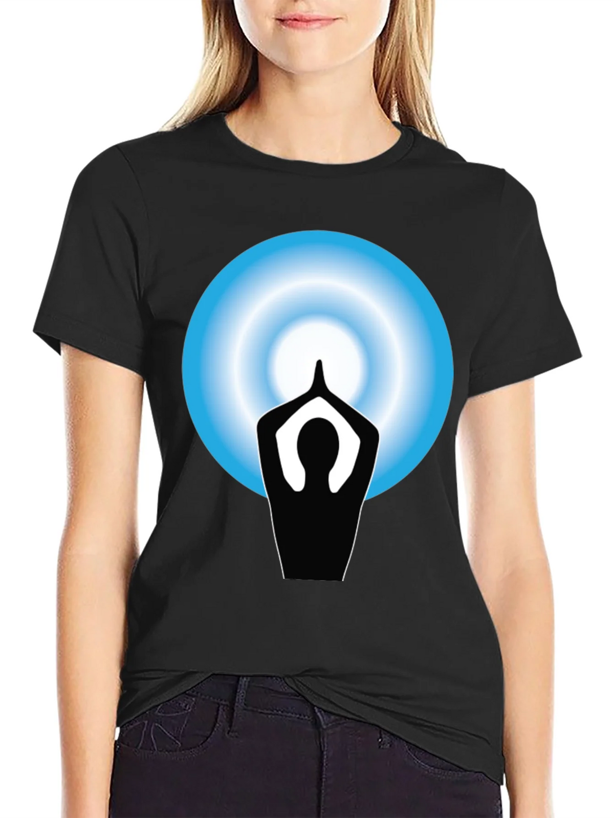 Yoga Meditation Graphic Black T-Shirt product image 5