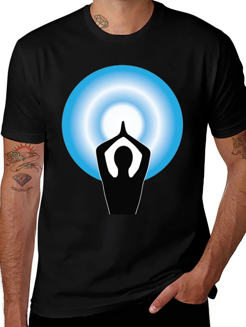 Yoga Meditation Graphic Black T-Shirt product image 1