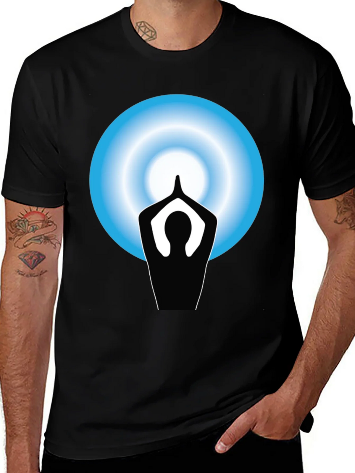 Yoga Meditation Graphic Black T-Shirt product image 1