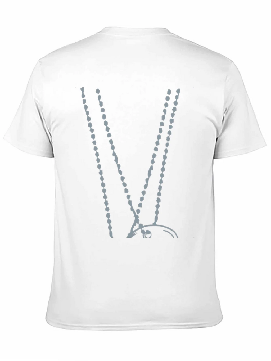 Abstract Beaded V-Neck Black T-Shirt