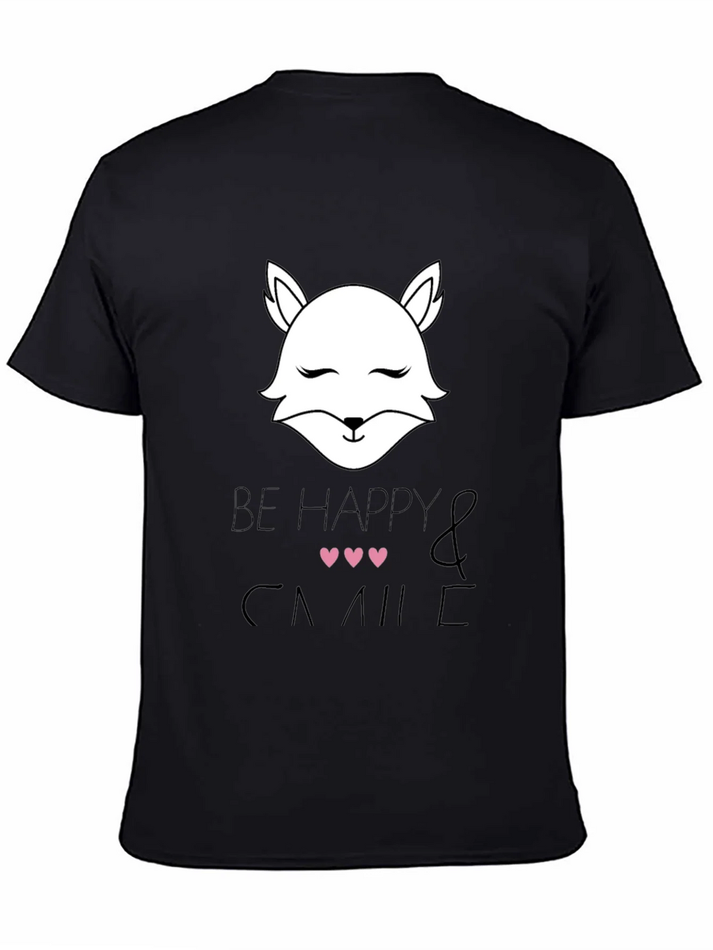 Be Happy and Smile T-Shirt with Cute Fox Design product image 7