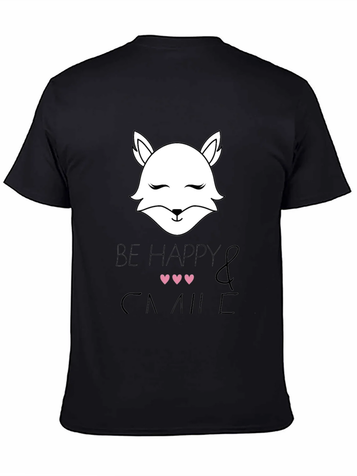 Be Happy and Smile T-Shirt with Cute Fox Design product image 7