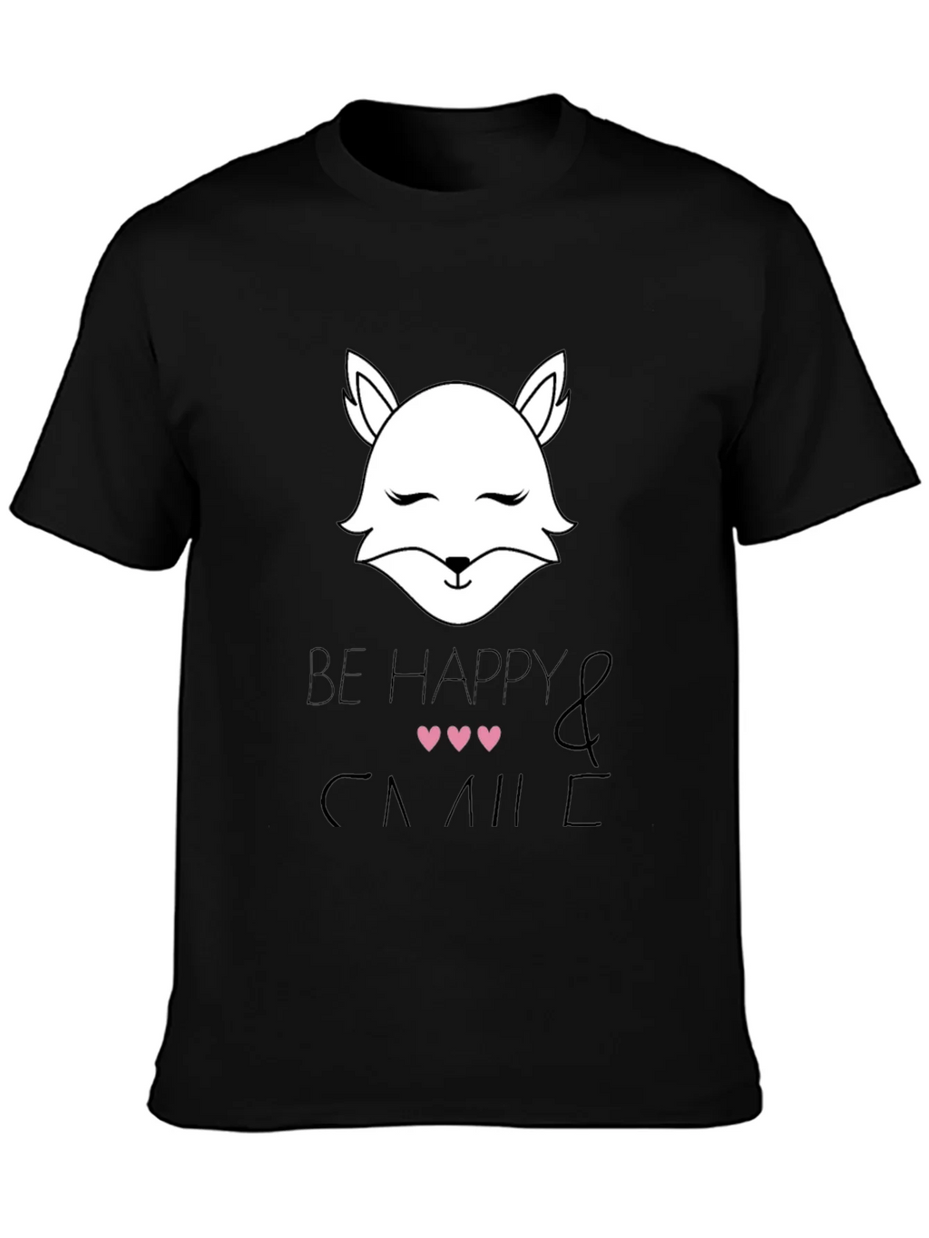 Be Happy and Smile T-Shirt with Cute Fox Design product image 6