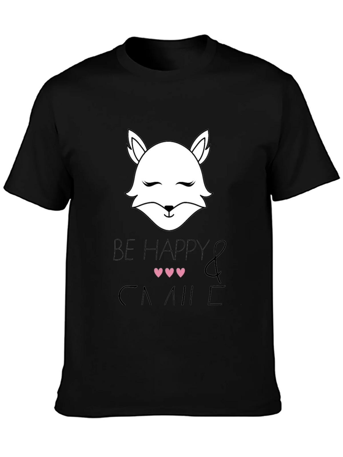 Be Happy and Smile T-Shirt with Cute Fox Design product image 6