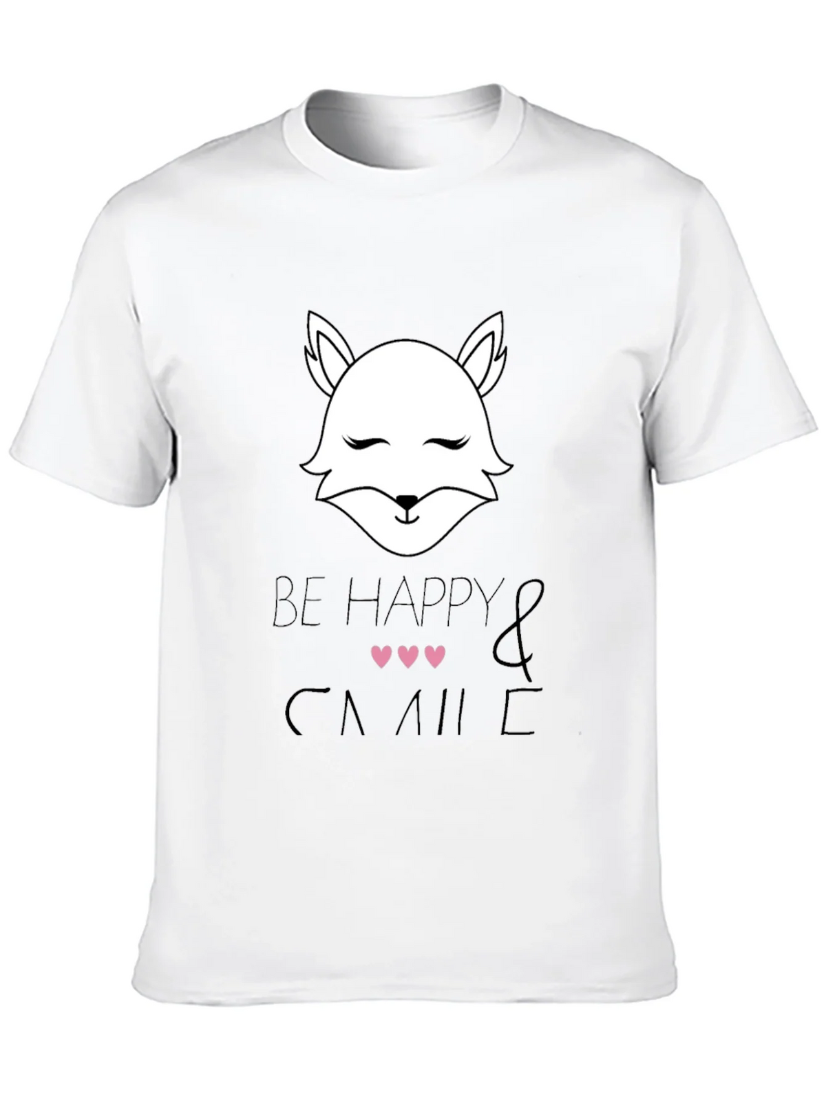 Be Happy and Smile T-Shirt with Cute Fox Design product image 12