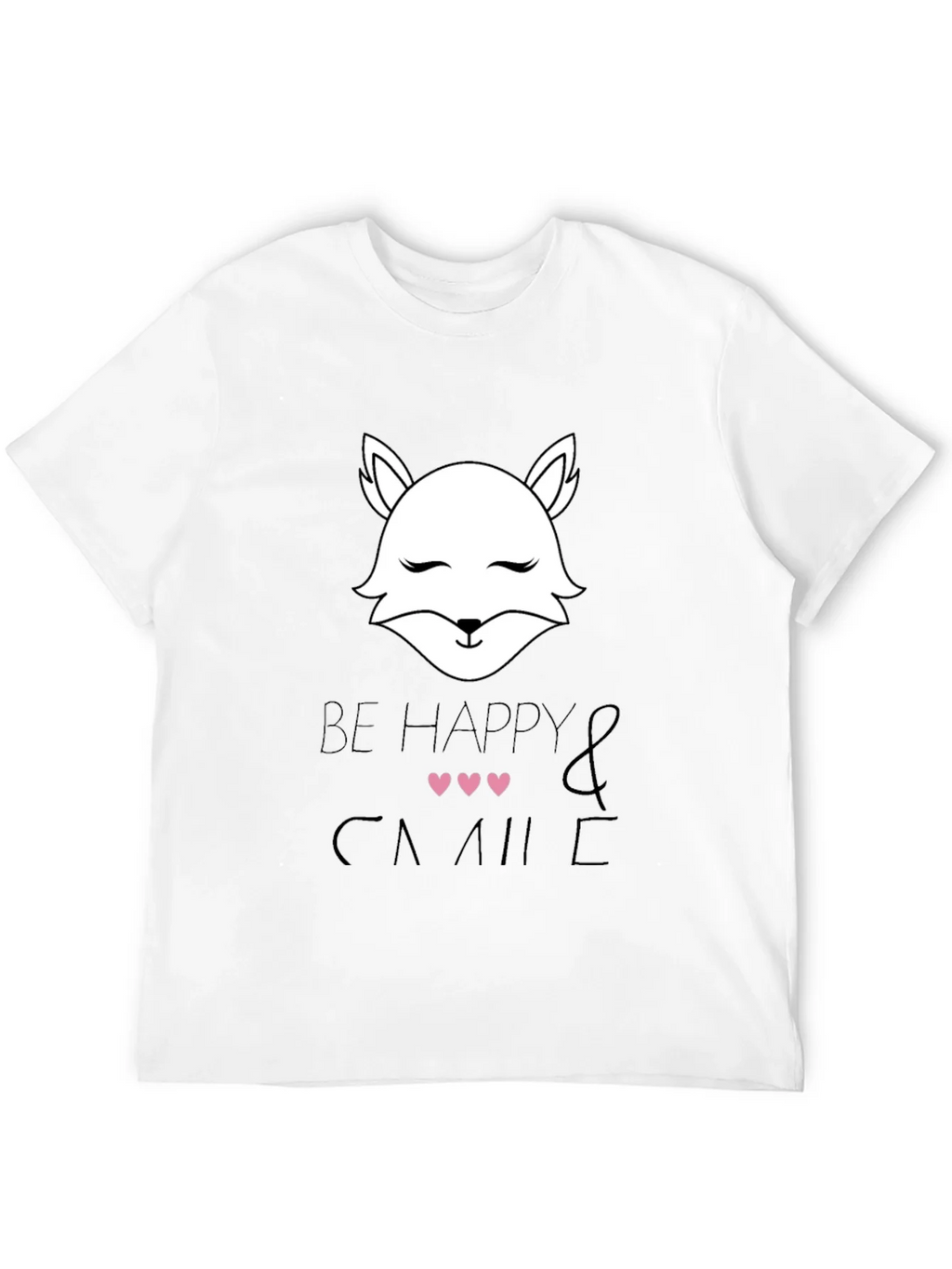 Be Happy and Smile T-Shirt with Cute Fox Design product image 3