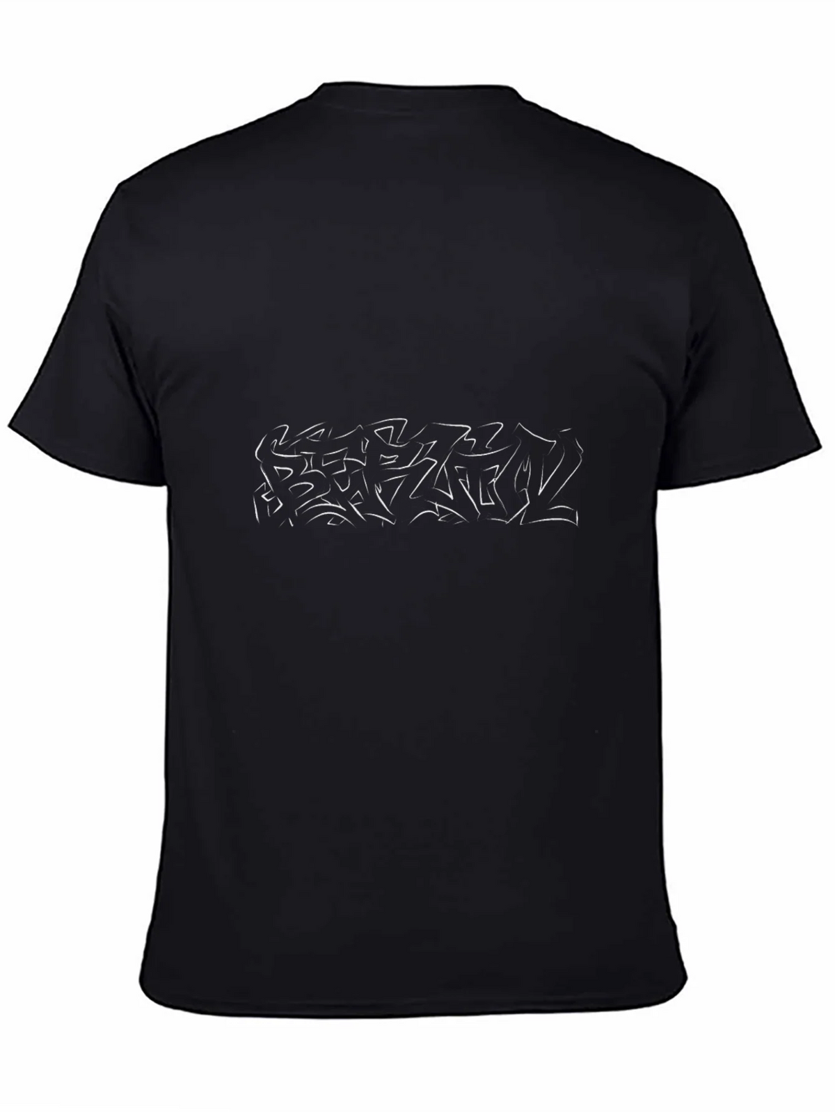 Abstract Line Art Black T-Shirt product image 7