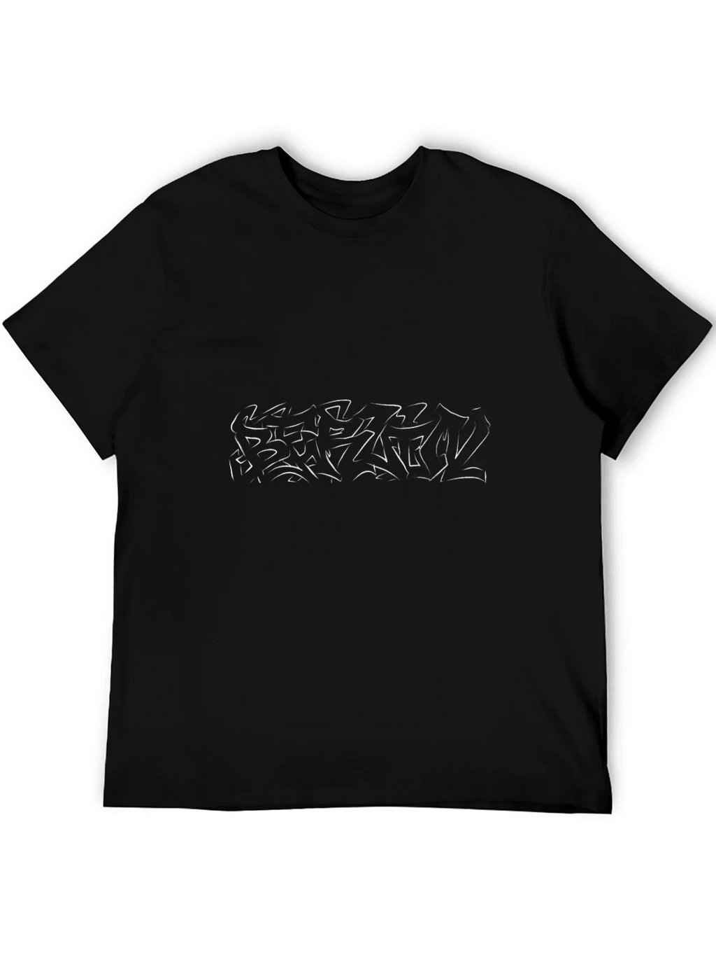 Abstract Line Art Black T-Shirt product image 8
