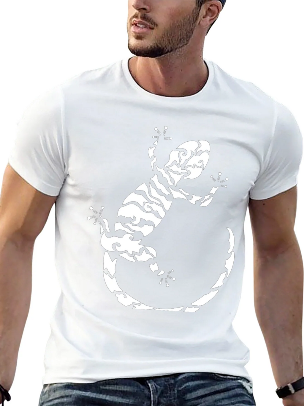 Tribal Gecko Graphic Tee - Stylish Black T-Shirt product image 4