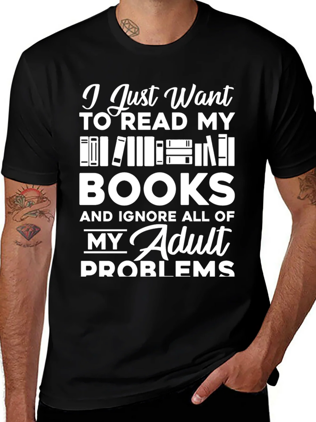 Book Lover T-Shirt - Read Books Ignore Problems! product image 1