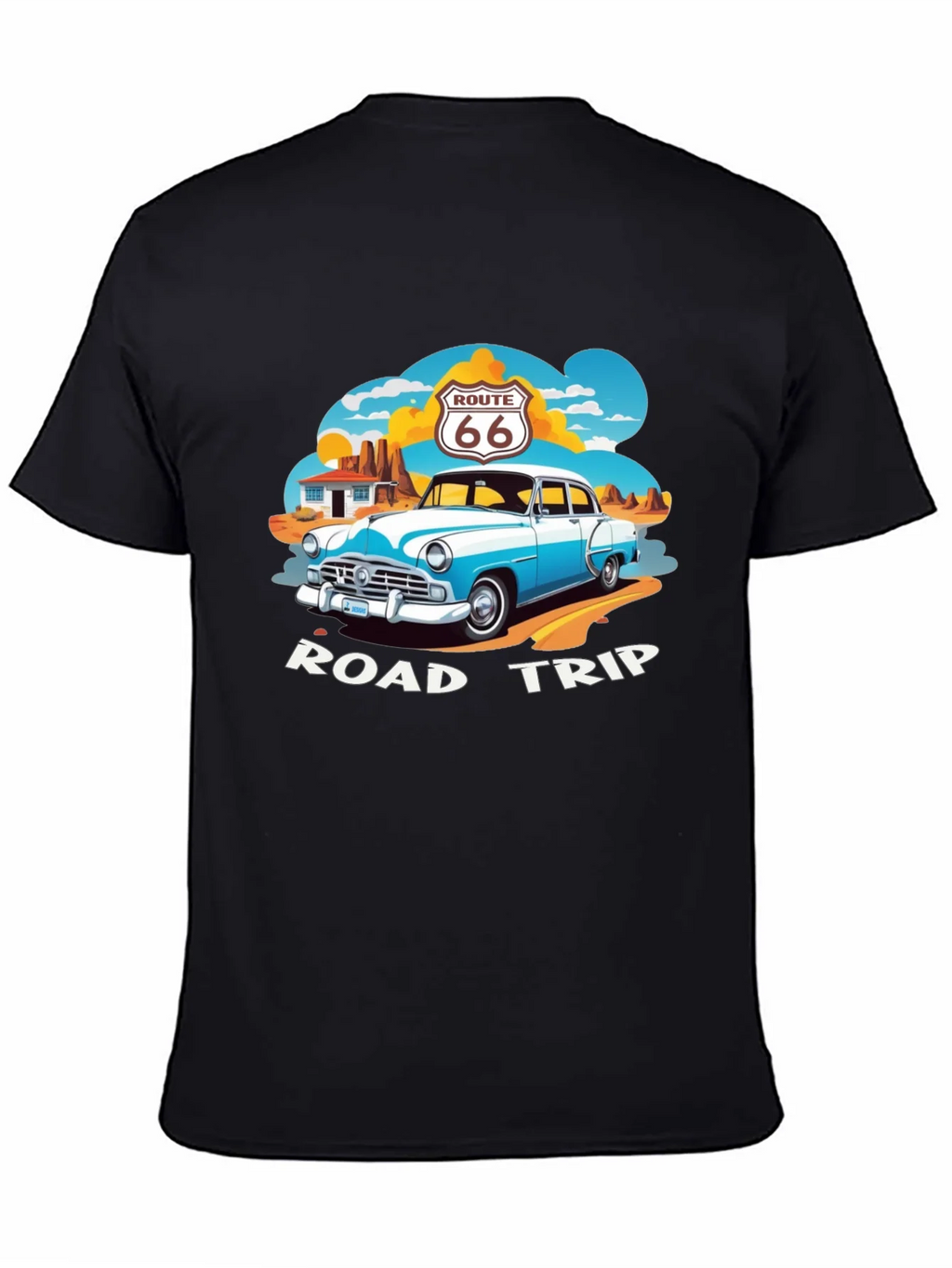 Route 66 Road Trip Black Graphic Tee product image 7