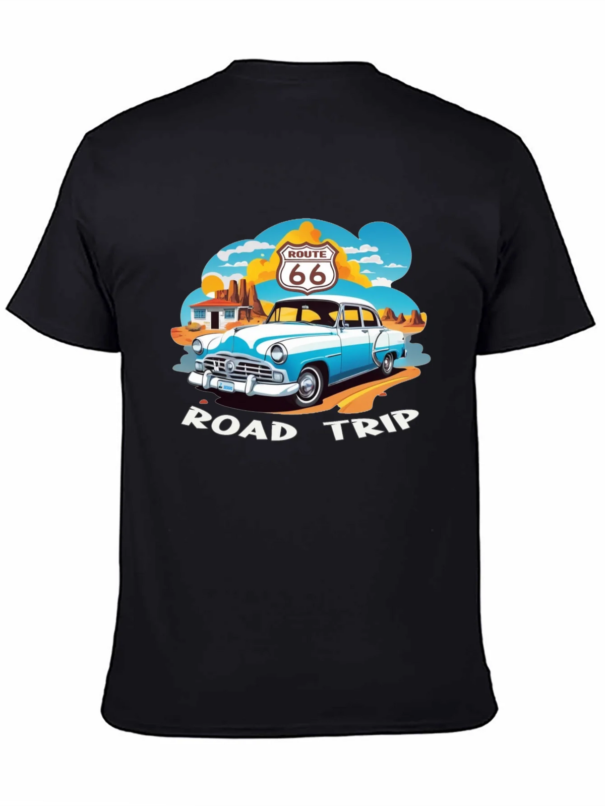Route 66 Road Trip Black Graphic Tee product image 7