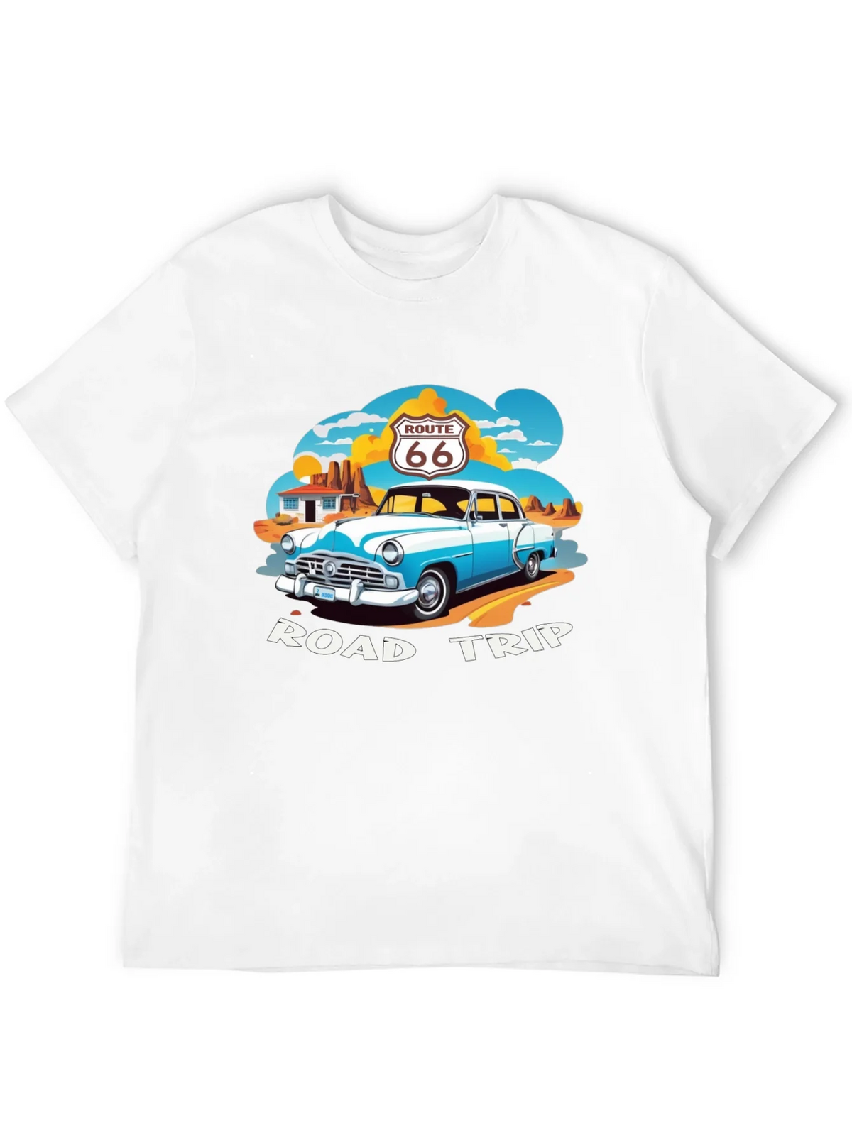 Route 66 Road Trip Black Graphic Tee product image 3