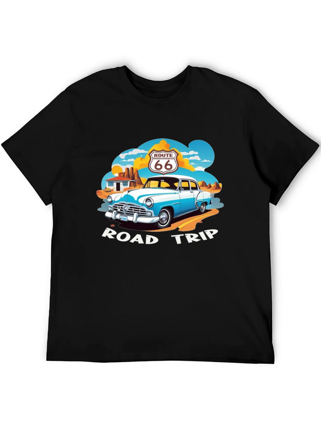 Route 66 Road Trip Black Graphic Tee product image 8