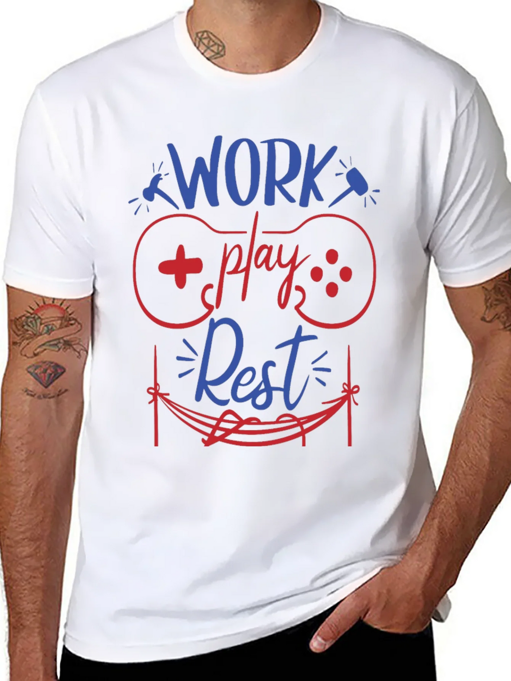 Work Play Rest Gamer Graphic T-Shirt product image 10