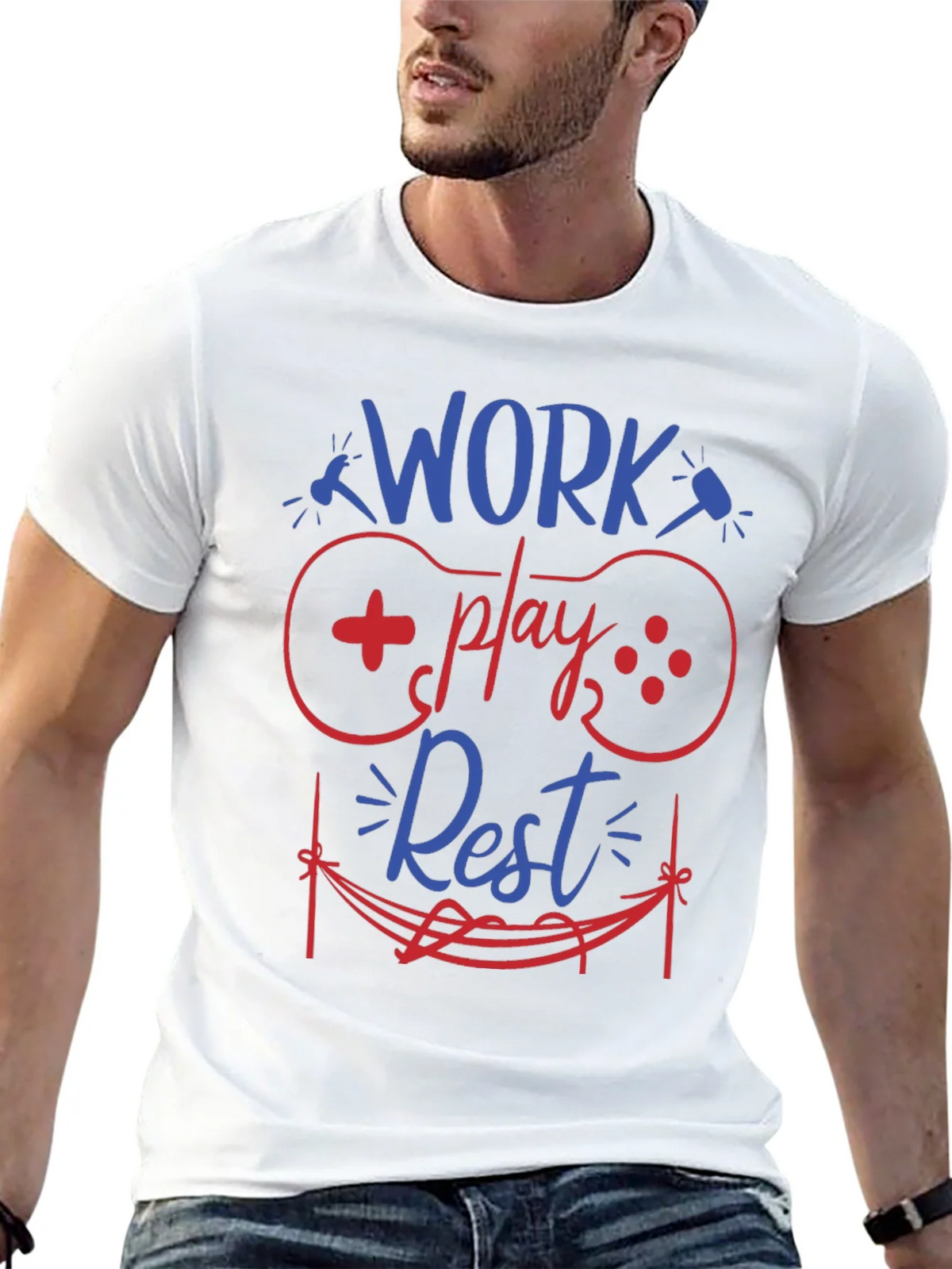 Work Play Rest Gamer Graphic T-Shirt product image 4