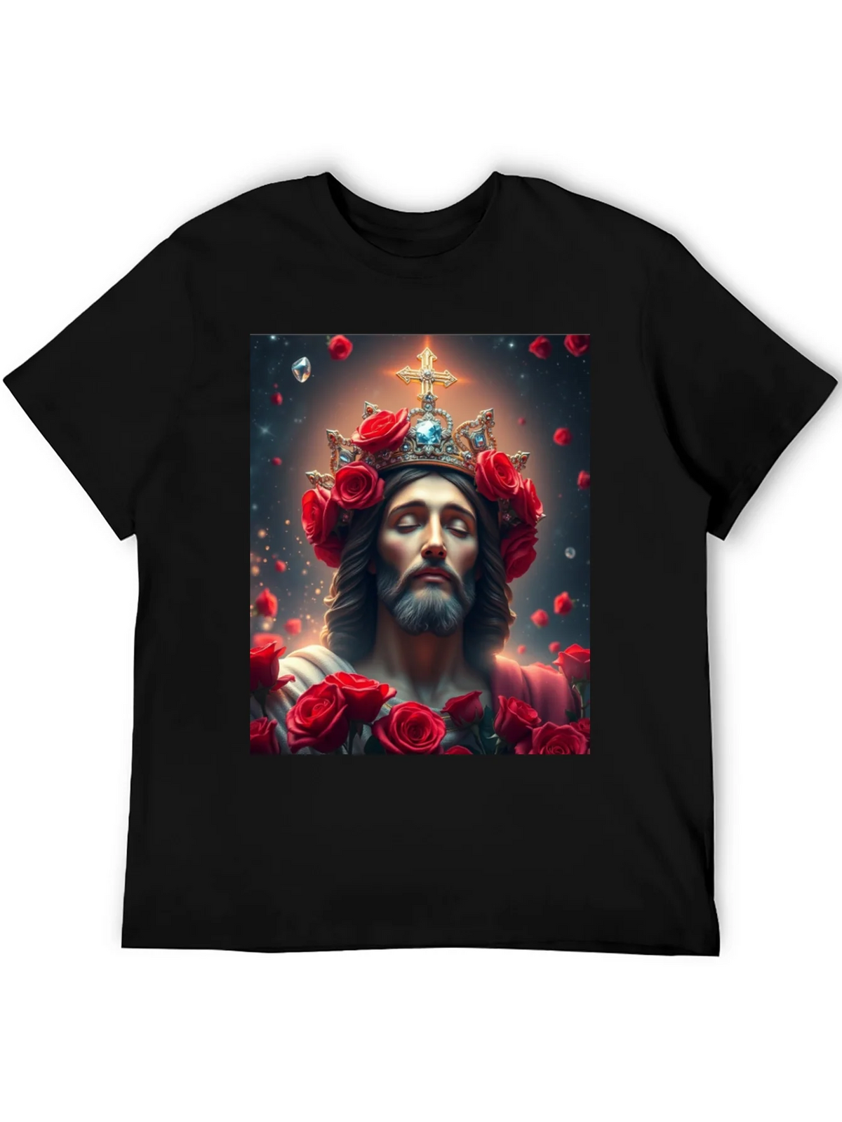 Jesus with Roses Graphic T-Shirt - Divine Apparel product image 8