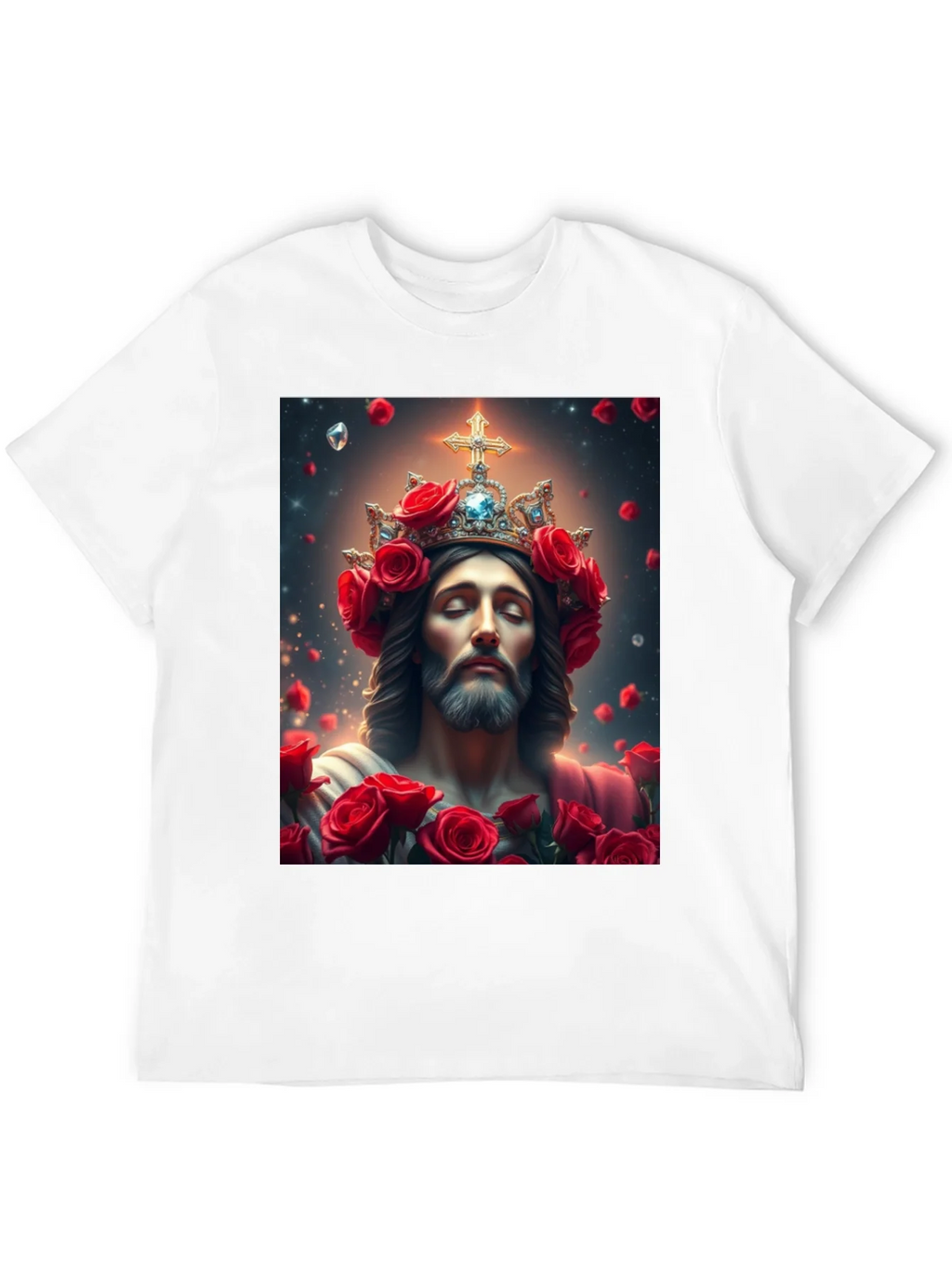 Jesus with Roses Graphic T-Shirt - Divine Apparel product image 3