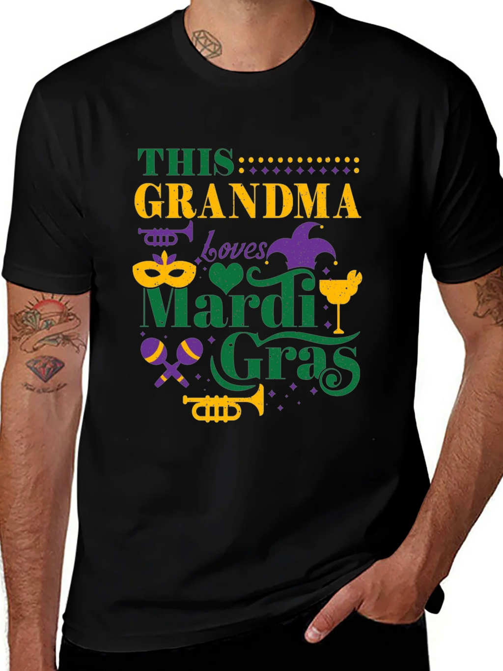 Mardi Gras Grandma Tee - Festive Holiday Shirt product image 1