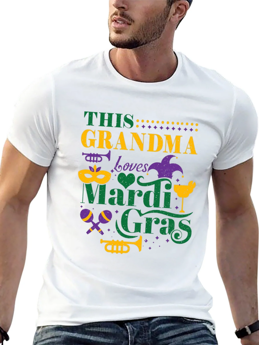 Mardi Gras Grandma Tee - Festive Holiday Shirt product image 4