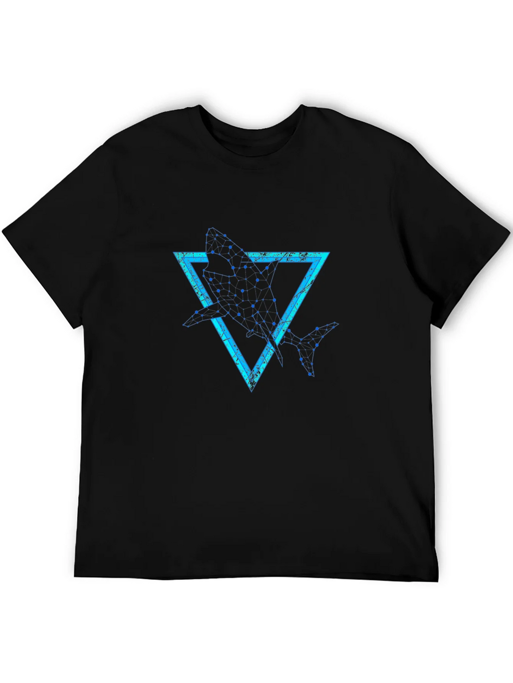 Geometric Shark Graphic Tee - Stylish Black T-Shirt product image 8