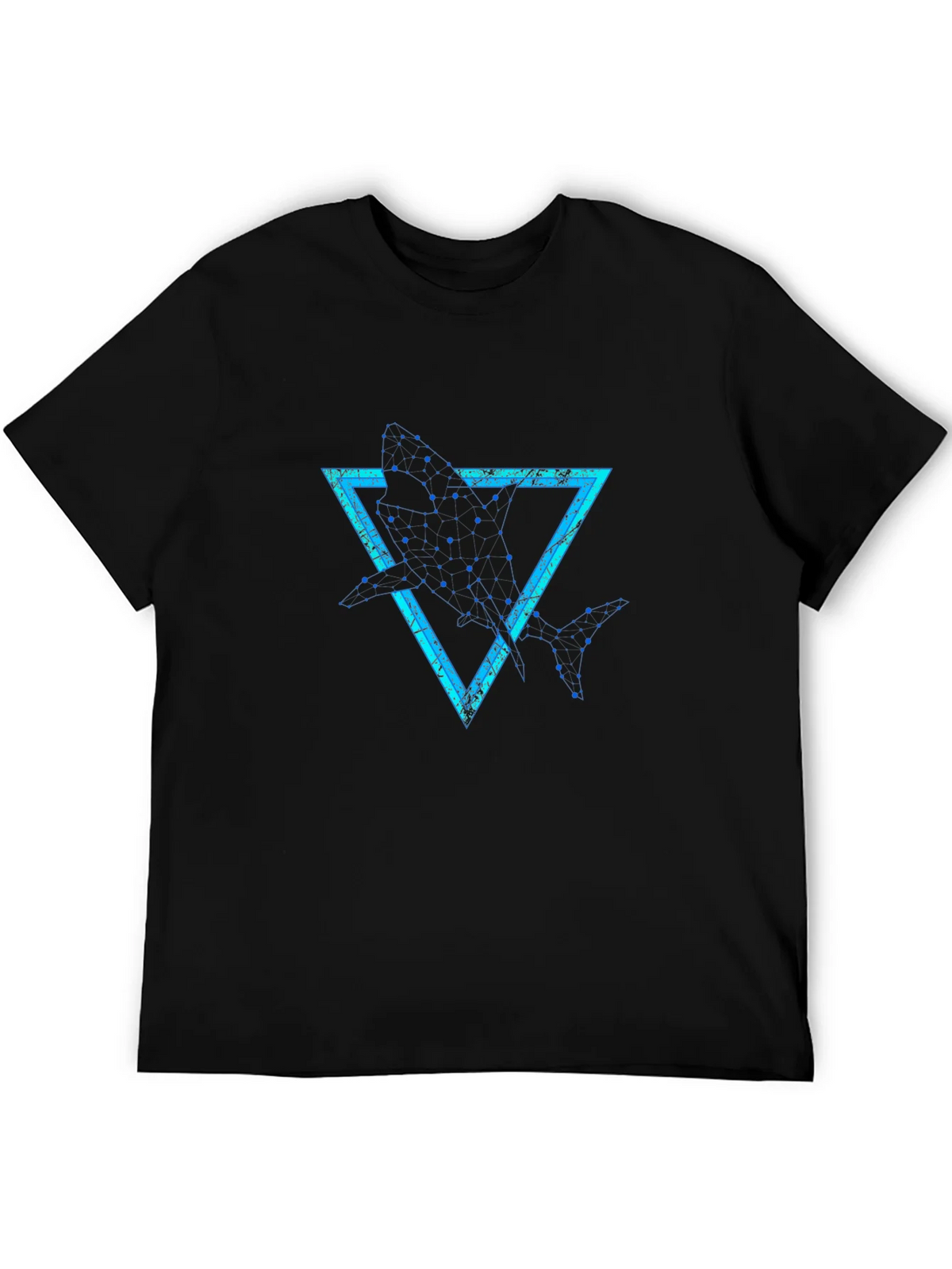 Geometric Shark Graphic Tee - Stylish Black T-Shirt product image 8
