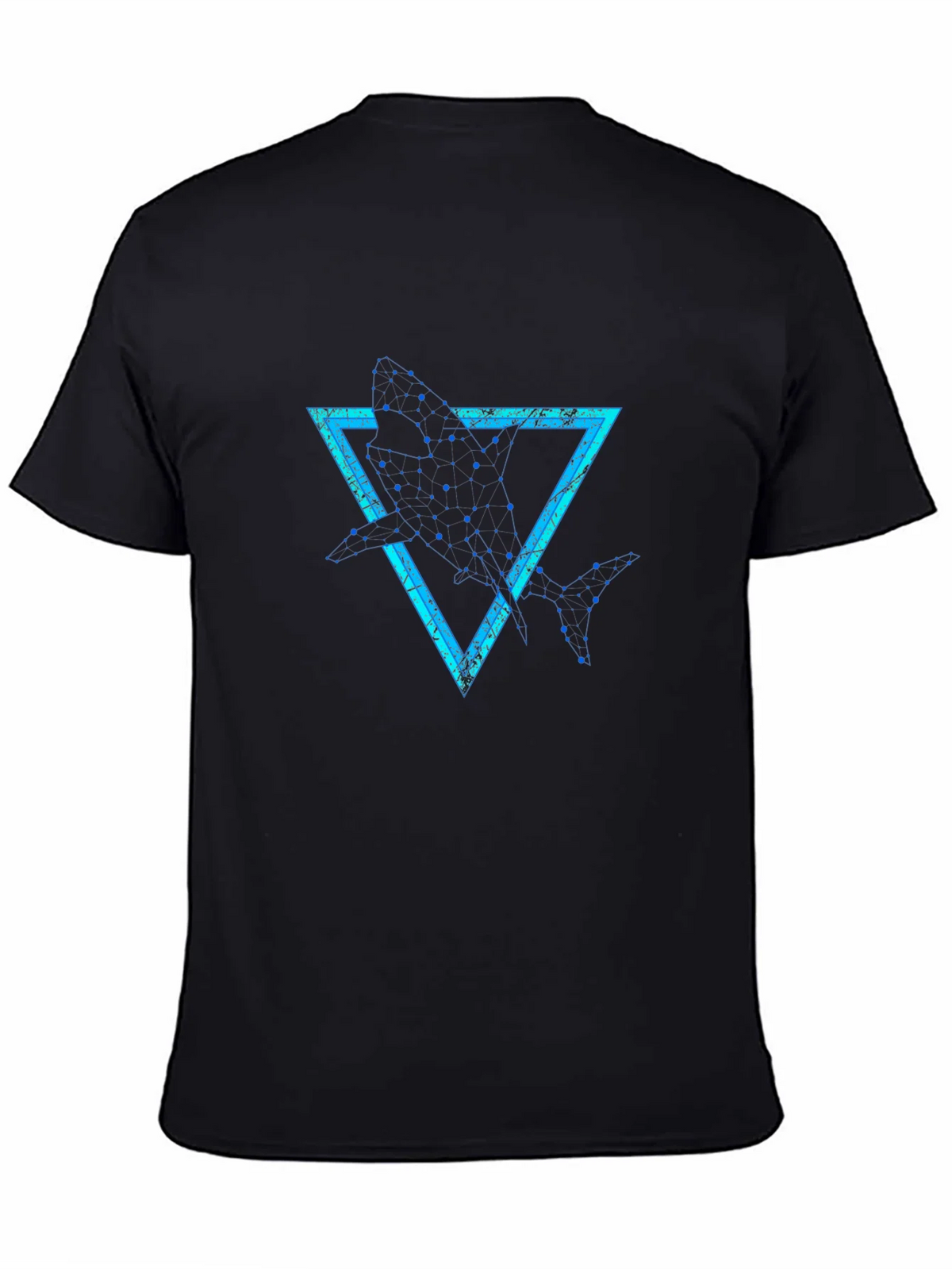 Geometric Shark Graphic Tee - Stylish Black T-Shirt product image 7