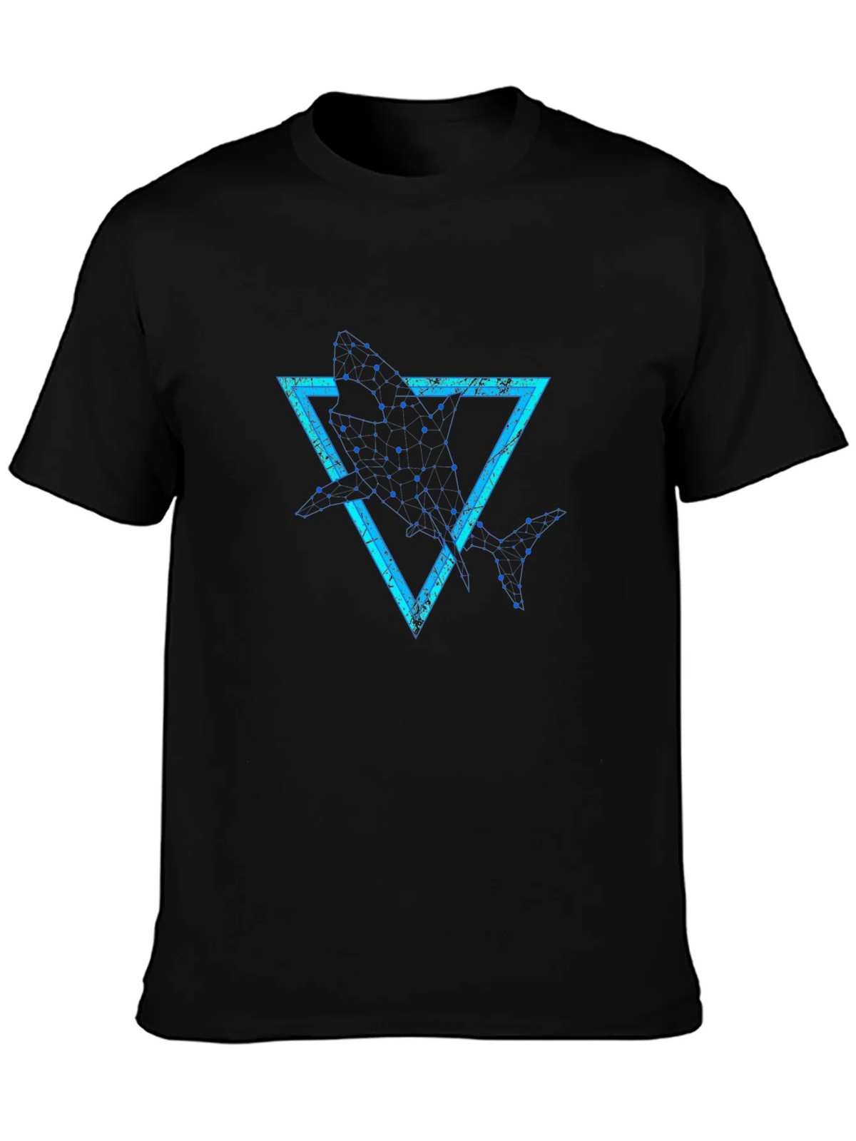 Geometric Shark Graphic Tee - Stylish Black T-Shirt product image 6