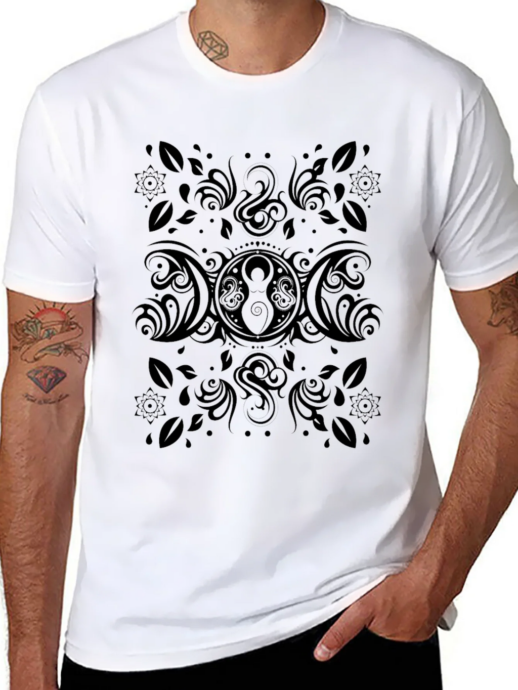 Black Triple Moon Goddess T-Shirt product image 10
