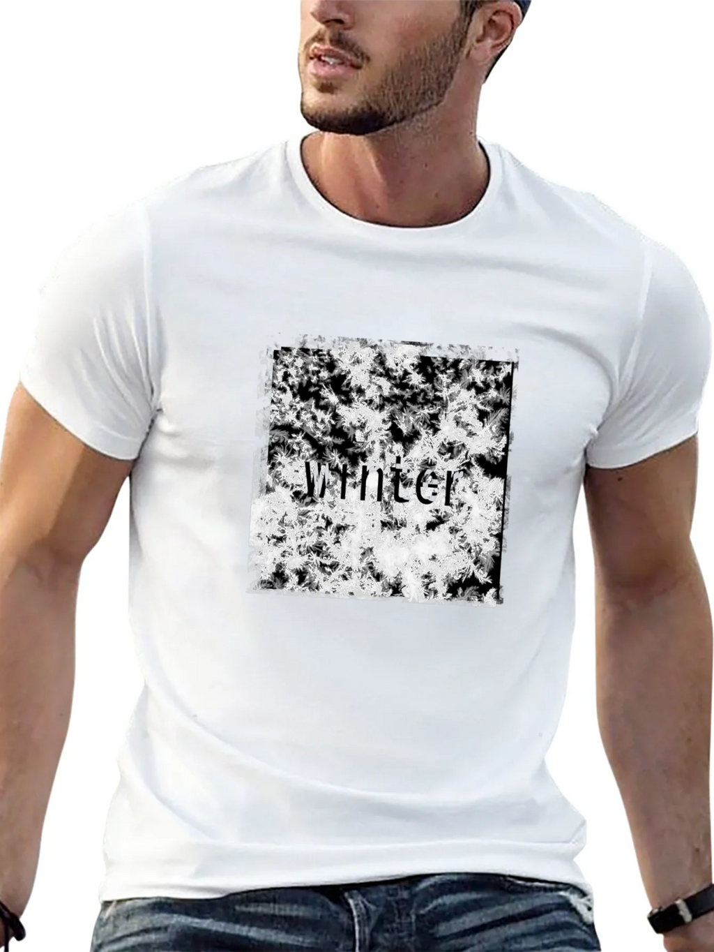 Winter Snowflake T-Shirt - Black Cotton Tee product image 4