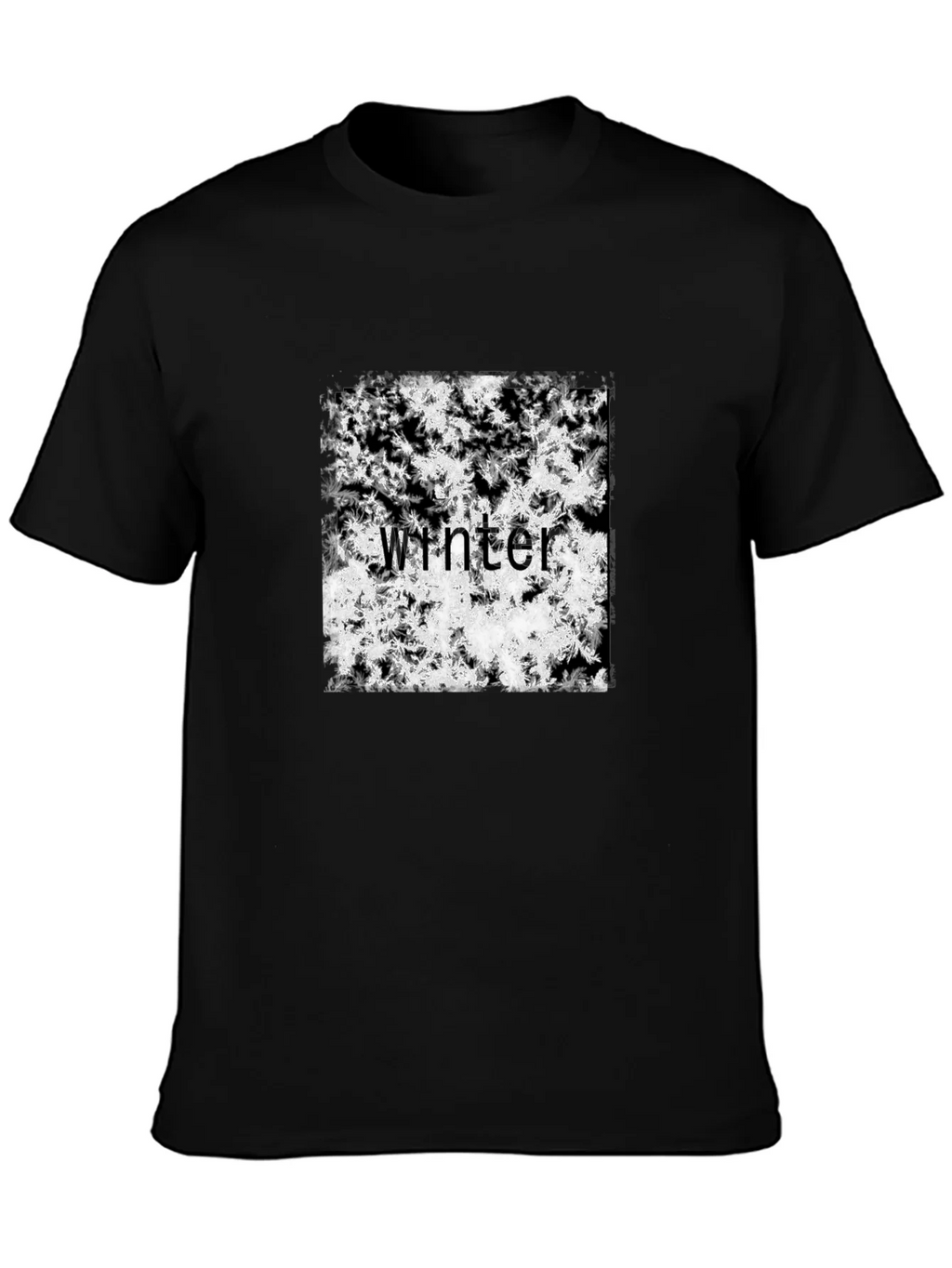 Winter Snowflake T-Shirt - Black Cotton Tee product image 6