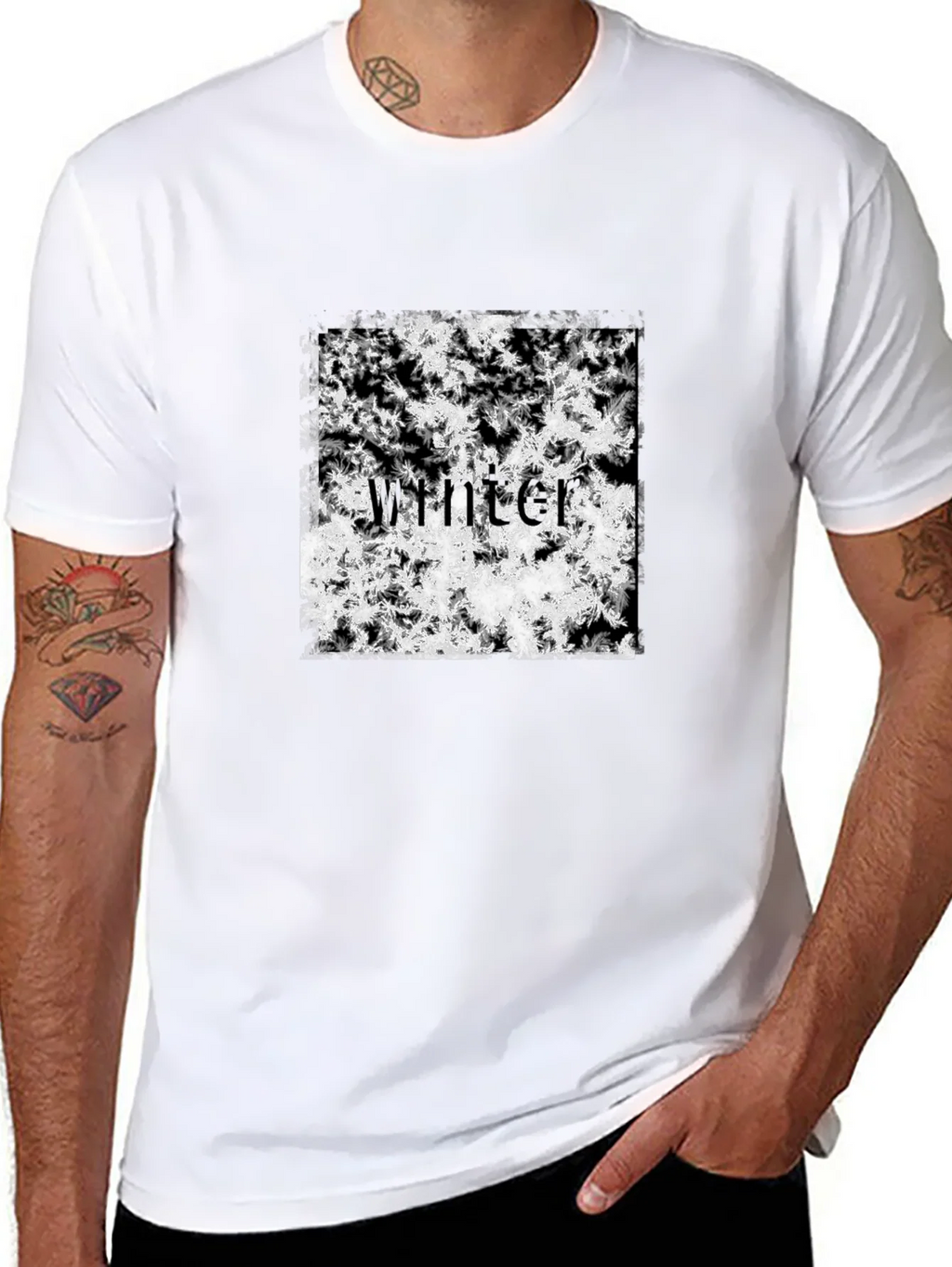 Winter Snowflake T-Shirt - Black Cotton Tee product image 10