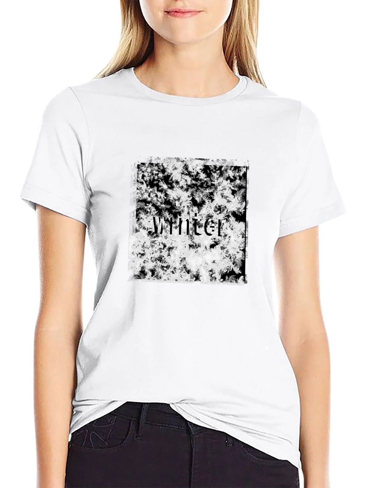Winter Snowflake T-Shirt - Black Cotton Tee product image 11