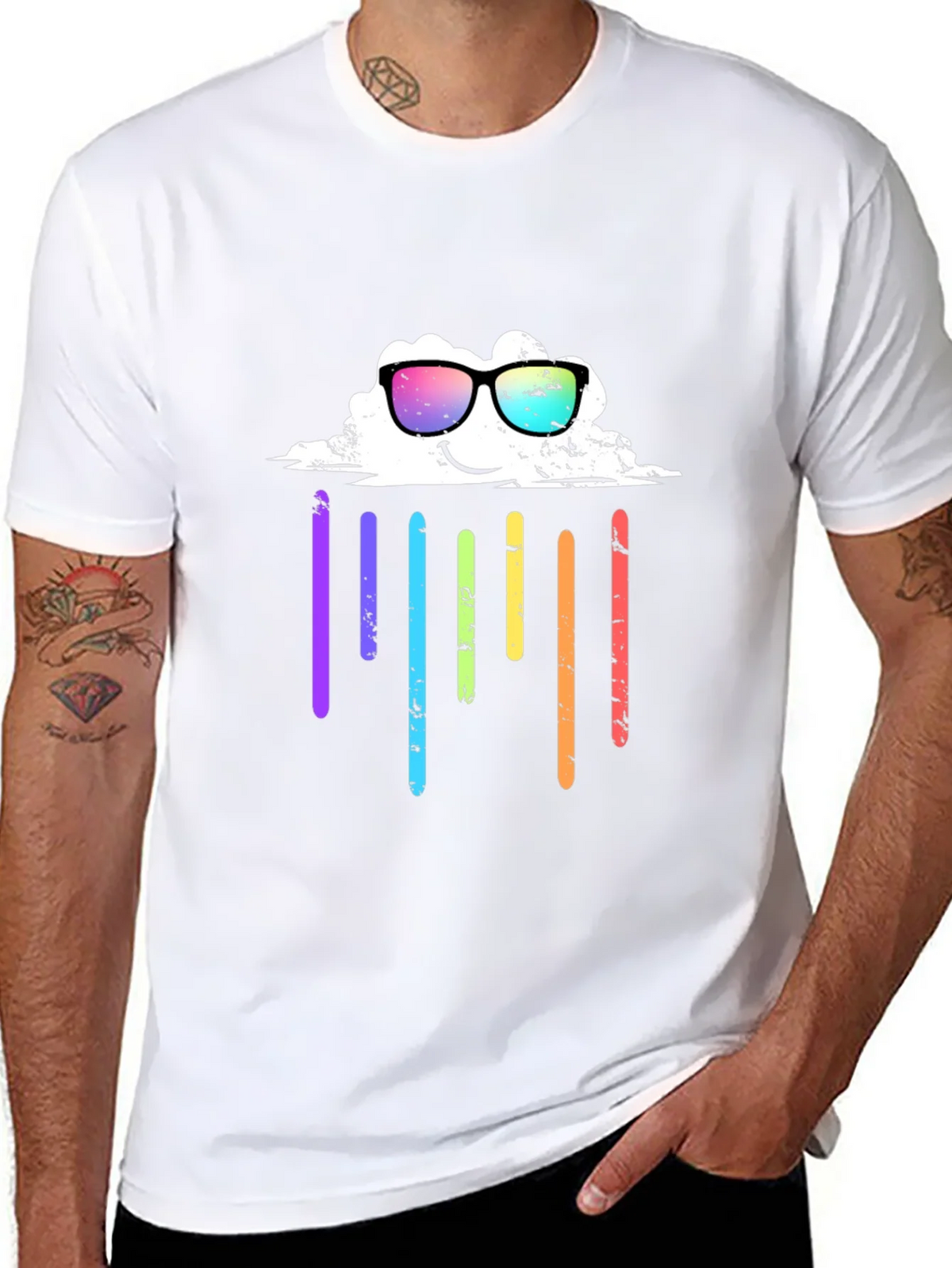 Rainbow Cloud Graphic Tee - Black T-Shirt product image 10