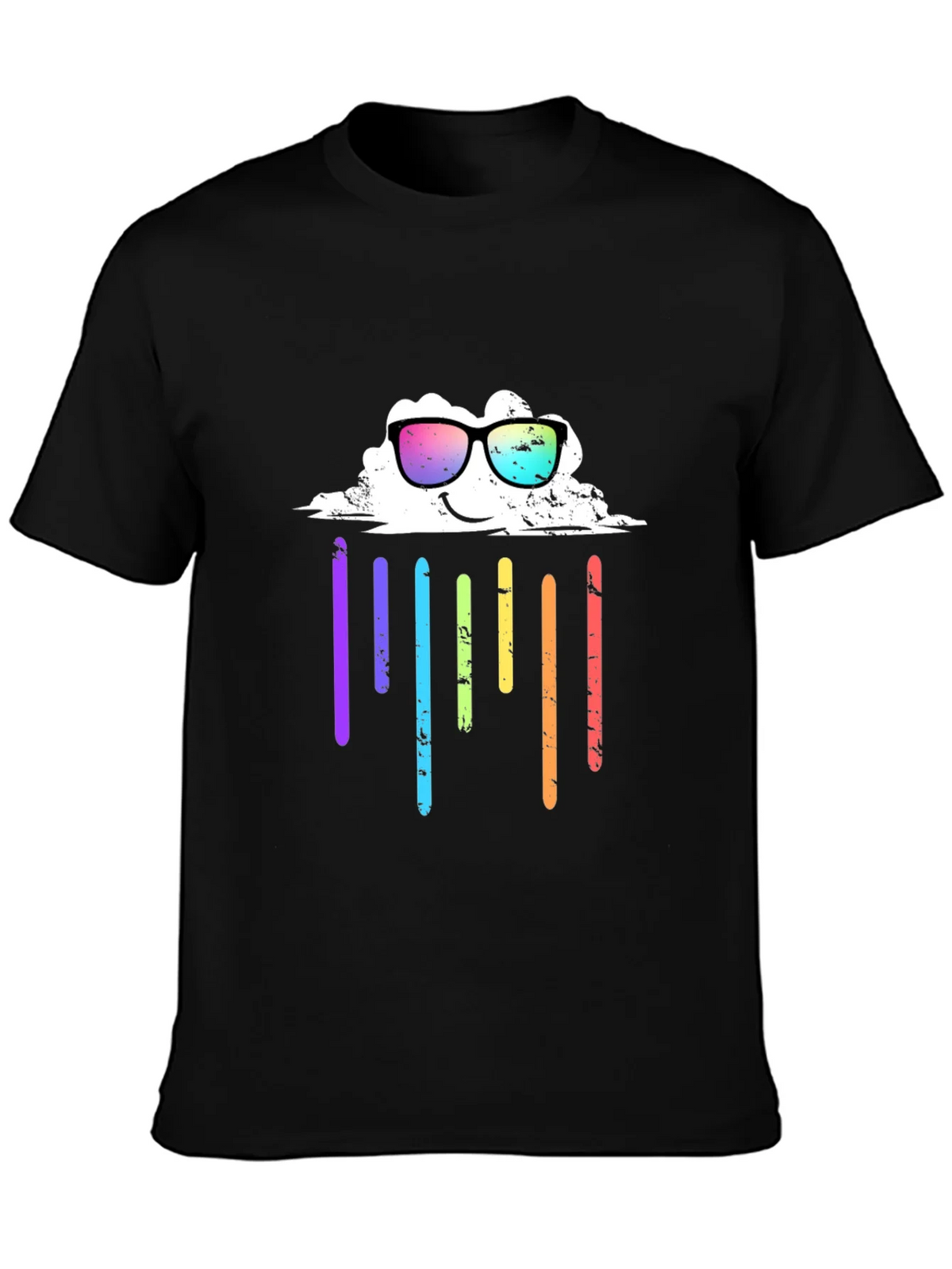 Rainbow Cloud Graphic Tee - Black T-Shirt product image 6