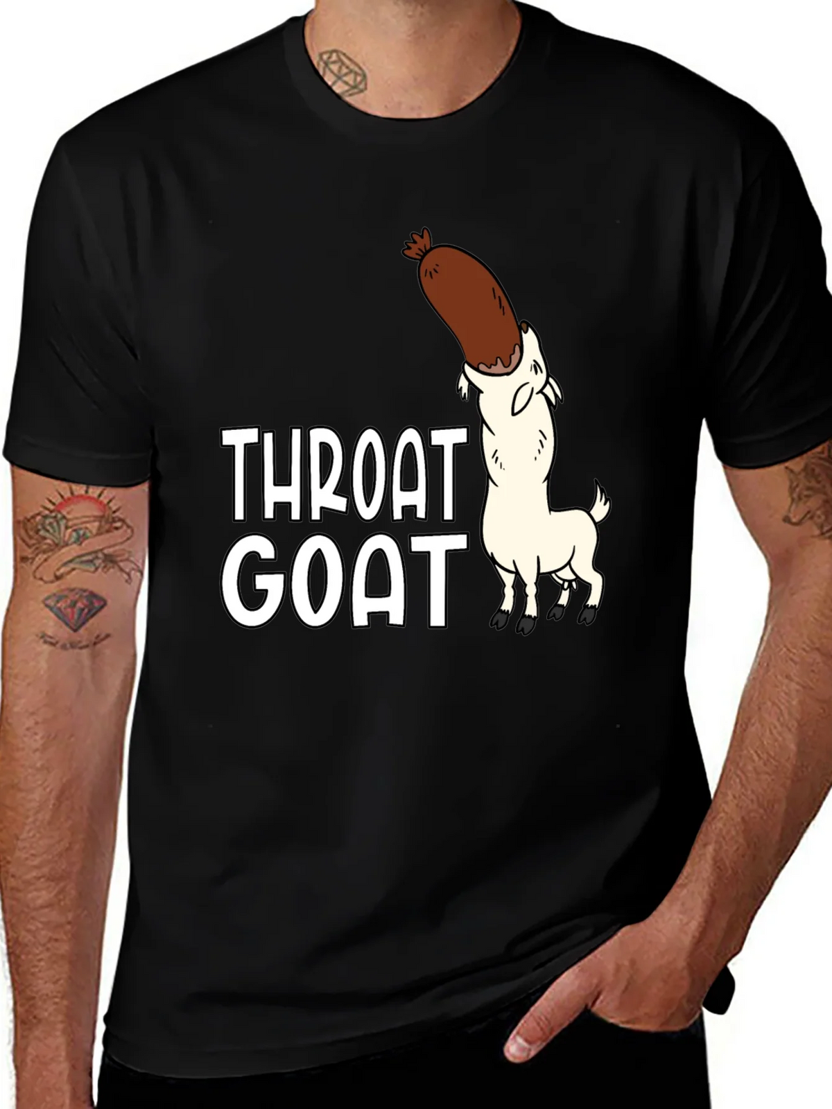 Throat Goat Graphic Tee - Black Unisex Shirt product image 1