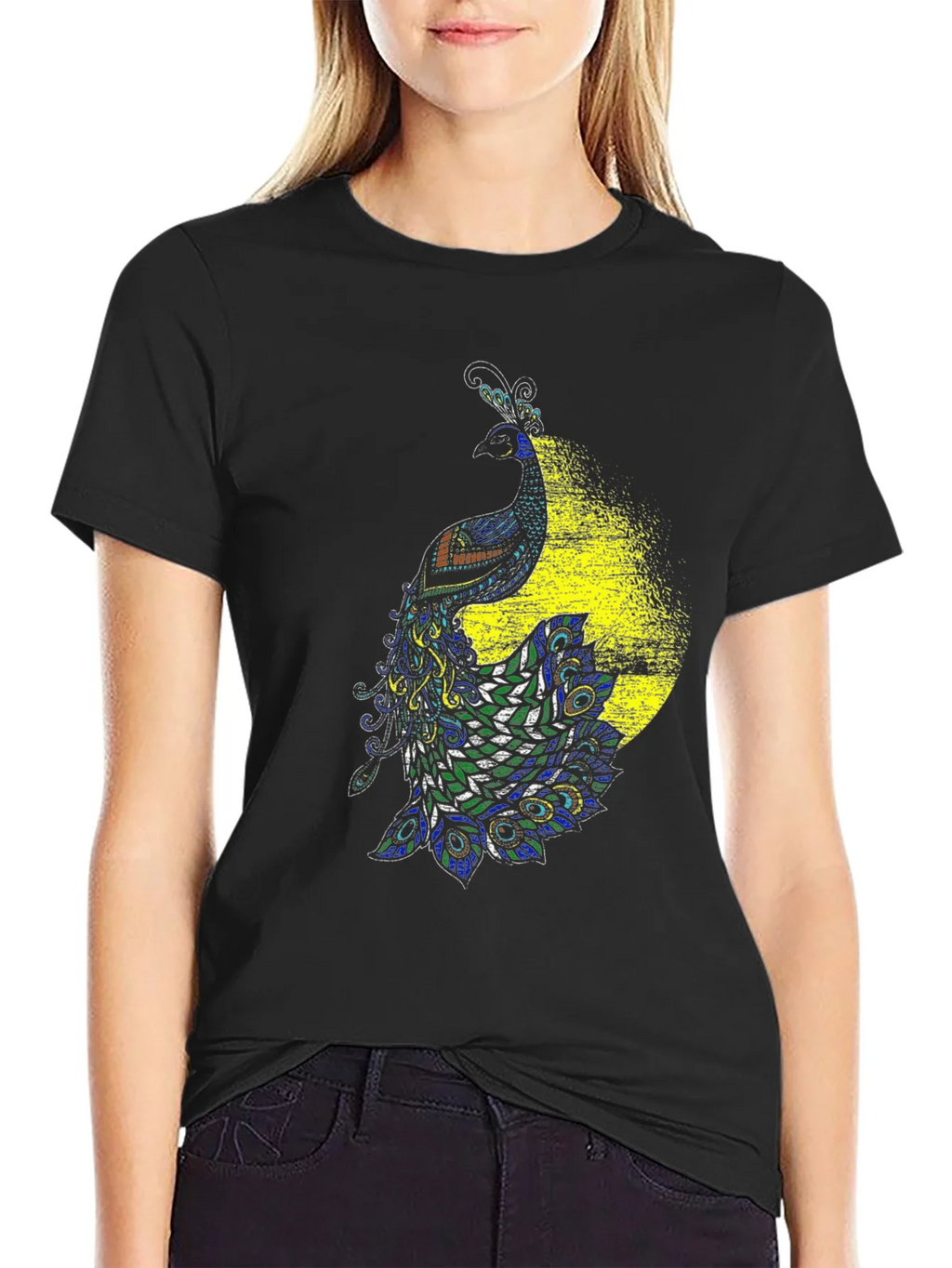 Peacock Graphic Black T-Shirt - Bold & Stylish Design product image 5