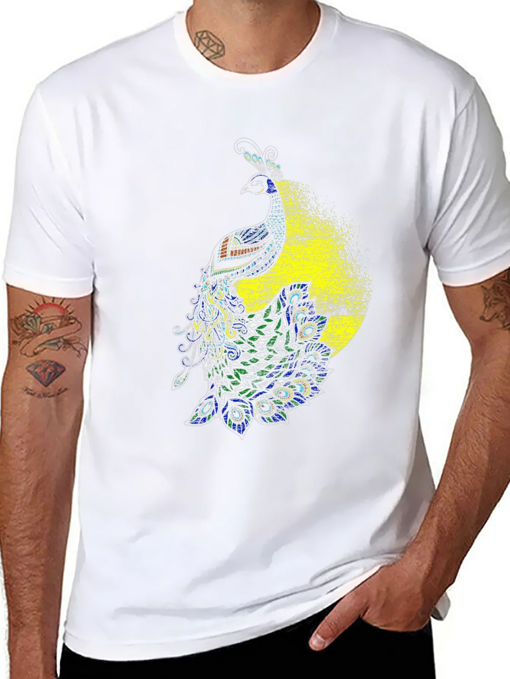 Peacock Graphic Black T-Shirt - Bold & Stylish Design product image 10