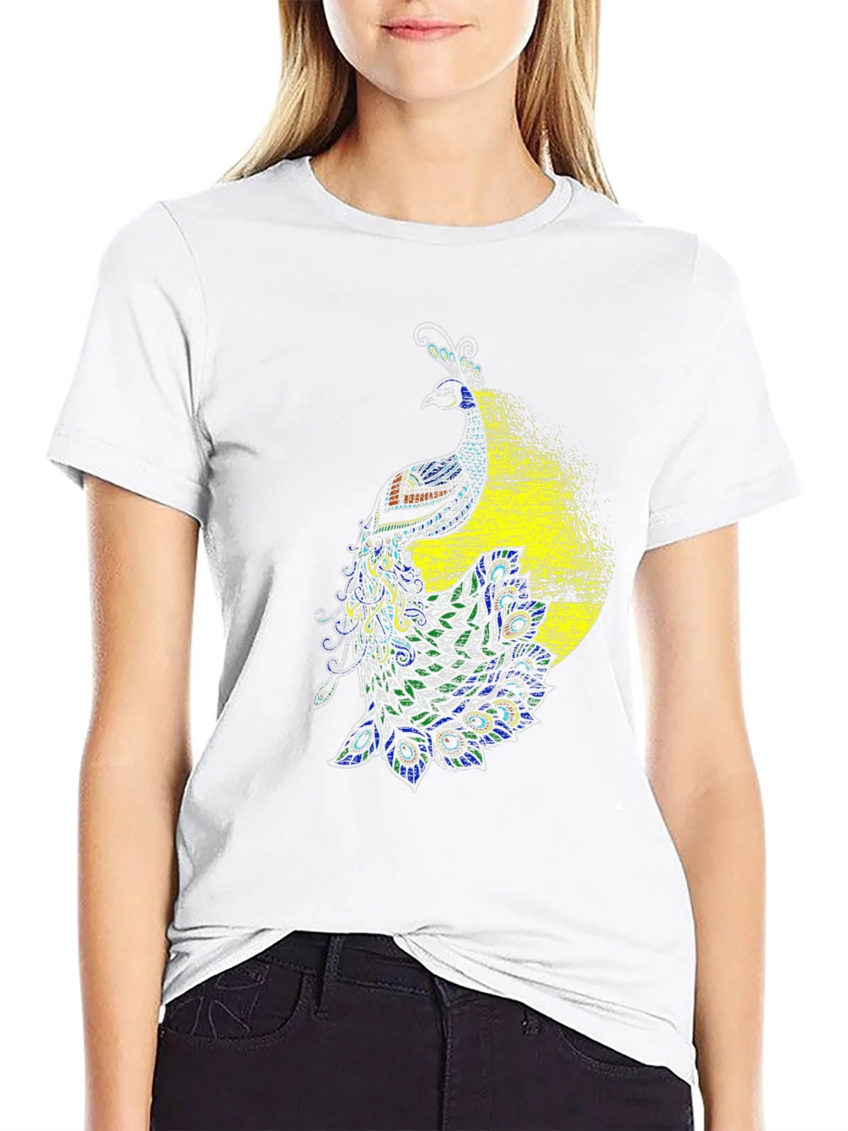 Peacock Graphic Black T-Shirt - Bold & Stylish Design product image 11