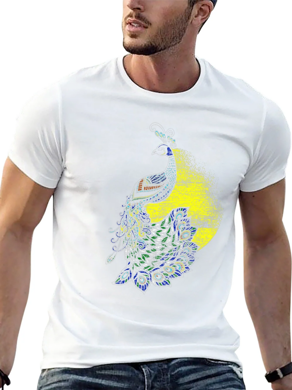 Peacock Graphic Black T-Shirt - Bold & Stylish Design product image 4
