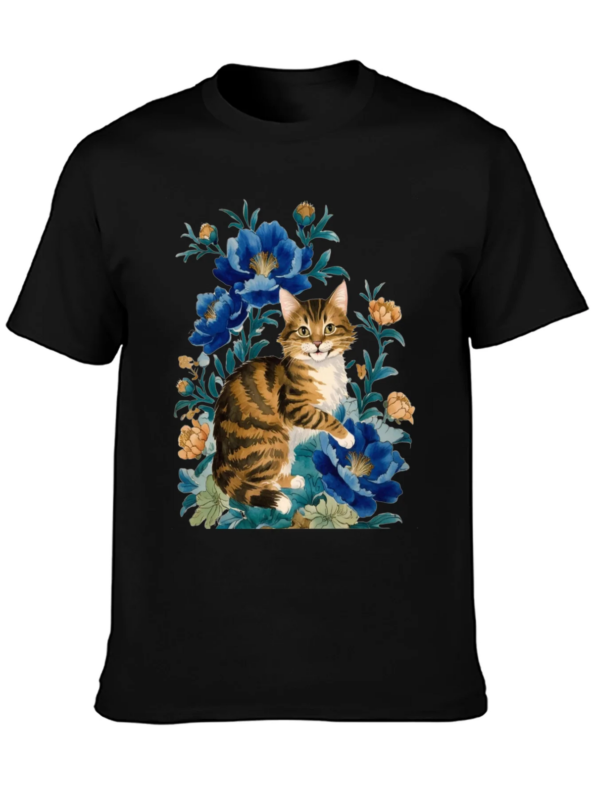 Floral Cat Graphic Tee - Soft Cotton Blend product image 6