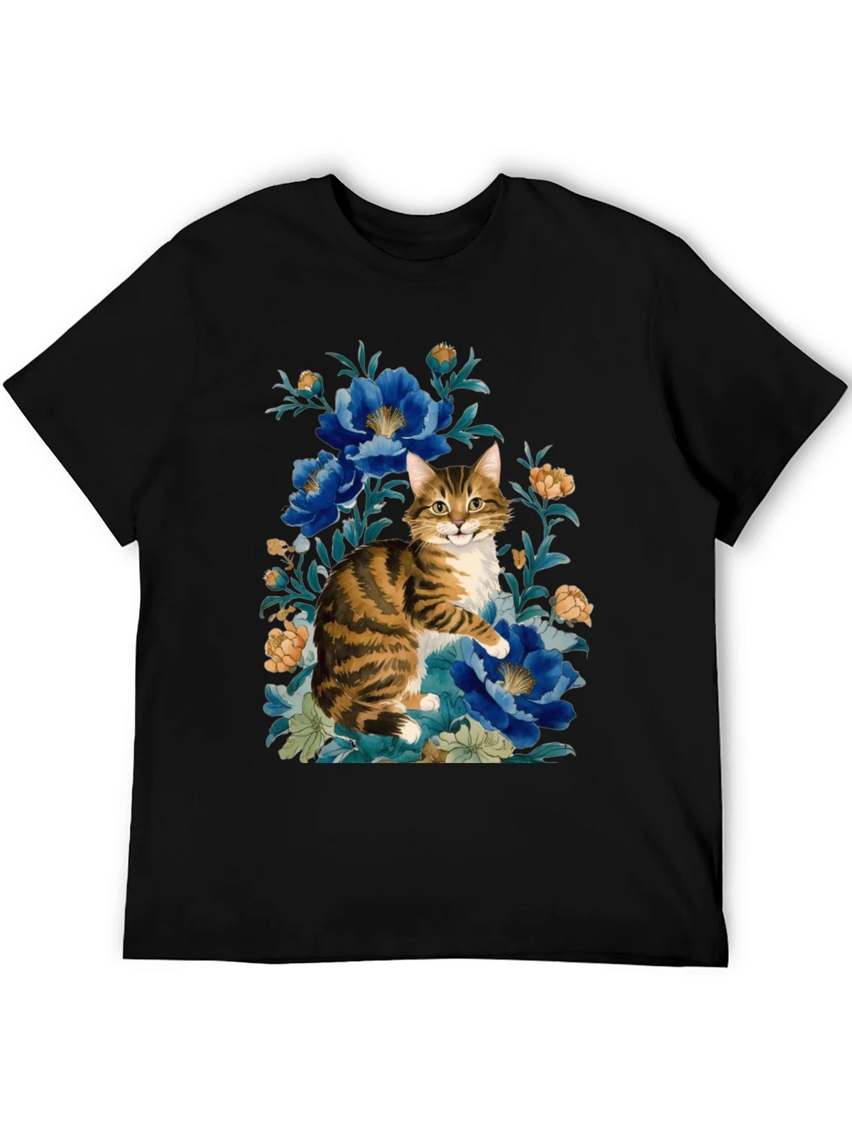 Floral Cat Graphic Tee - Soft Cotton Blend product image 8