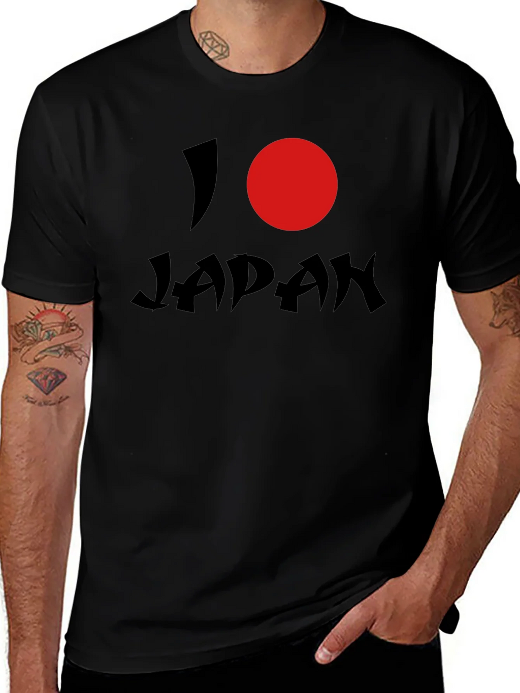 I Heart Japan Graphic Tee - Black Short Sleeve Shirt product image 1