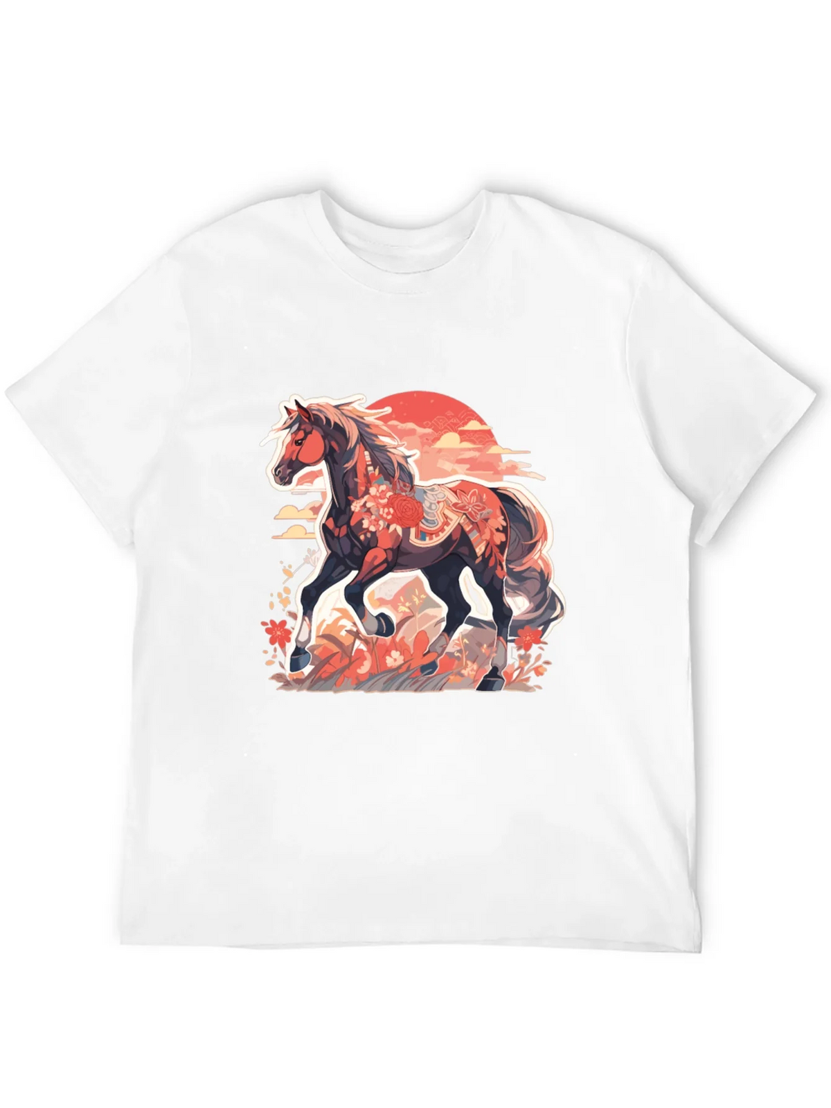 Floral Horse Graphic Tee - Mens Black T-Shirt product image 3